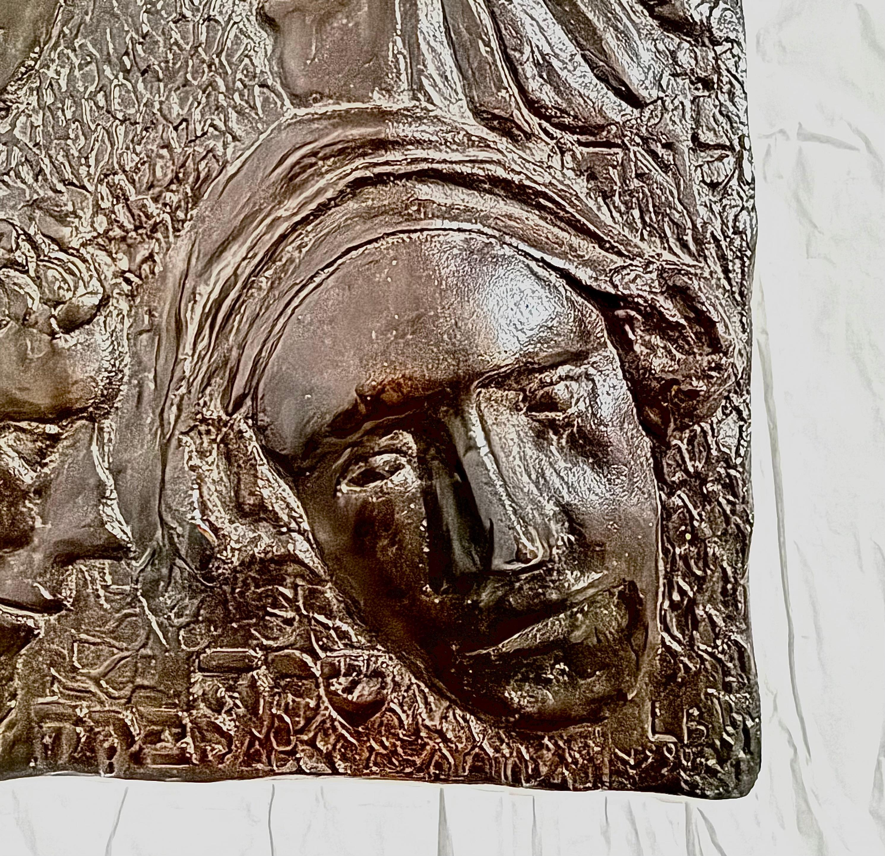 Bronze Sculpture Wall Relief Judaica Jewish Matriarchs Modernist Leonard Baskin For Sale 10