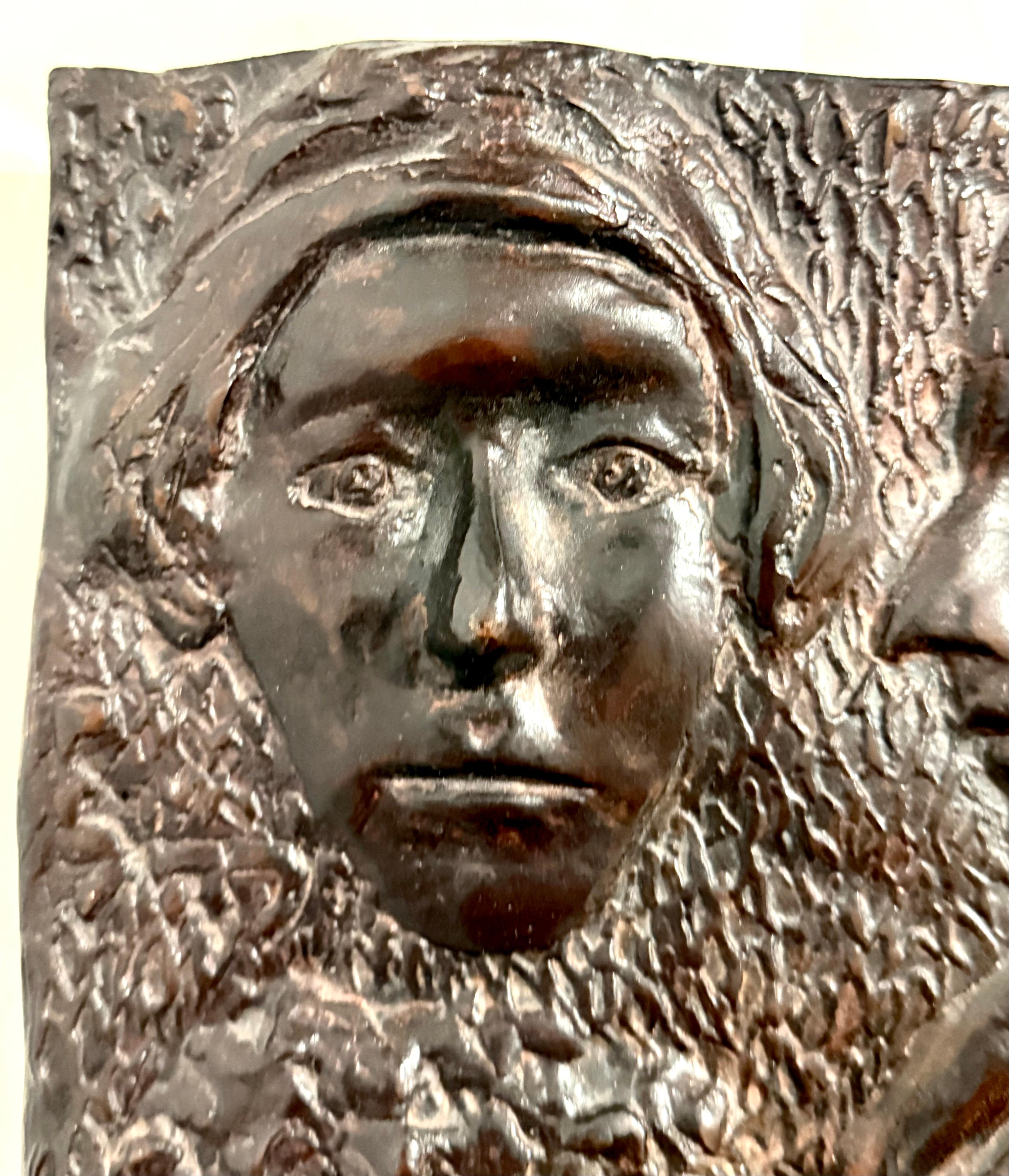 Bronze Sculpture Wall Relief Judaica Jewish Matriarchs Modernist Leonard Baskin For Sale 7