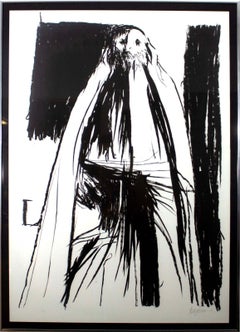 Leonard Baskin El patriarca Litografía moderna firmada sobre papel 87/160 Enmarcada '71