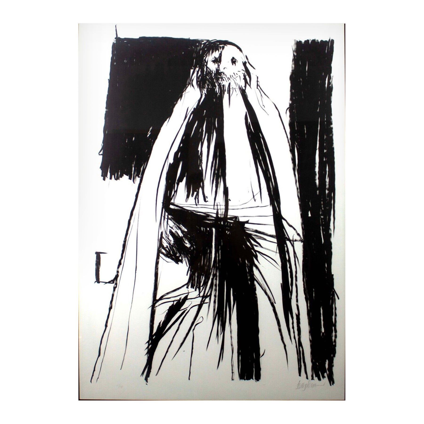Leonard Baskin The Patriarch Signed Modern Lithograph on Paper 87/160 Framed '71
