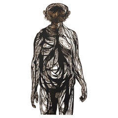 Leonard Baskin the Strabismic Jew Woodcut Print on Wove Signed & Titled 1955