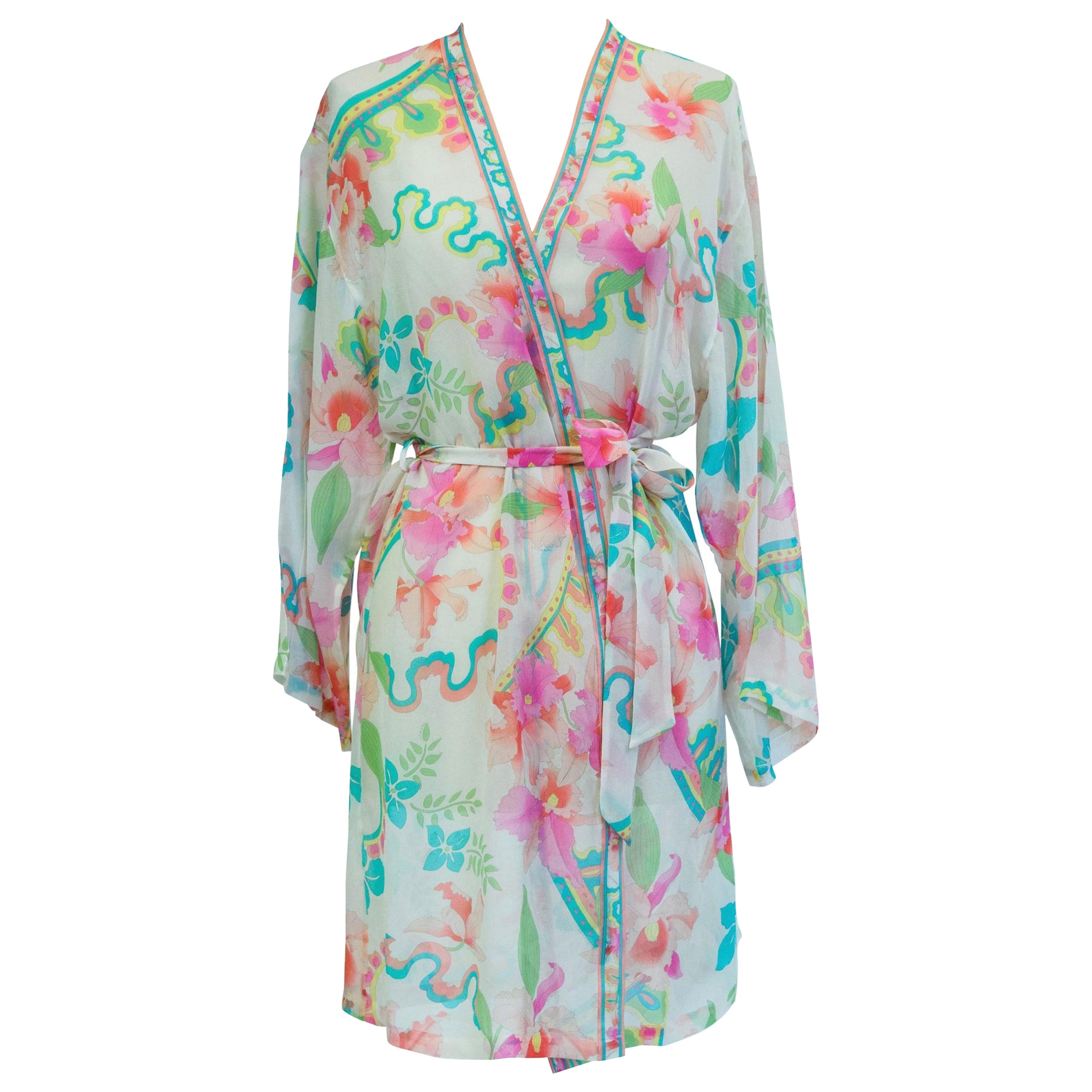 Peignoir Léonard en mousseline imprimée - French Collection Ratti 2007 en vente