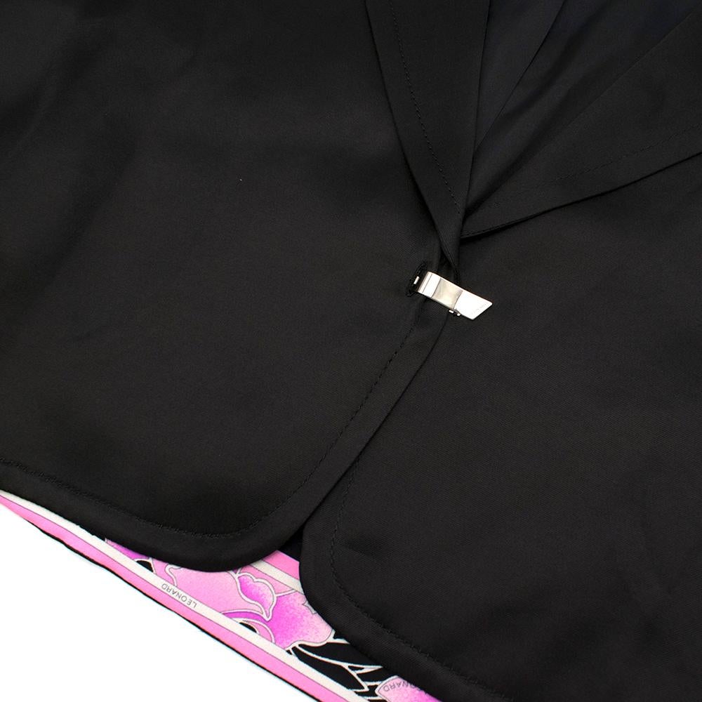 Leonard Black Silk Short Sleeve Jacket - Size US 6 For Sale 1