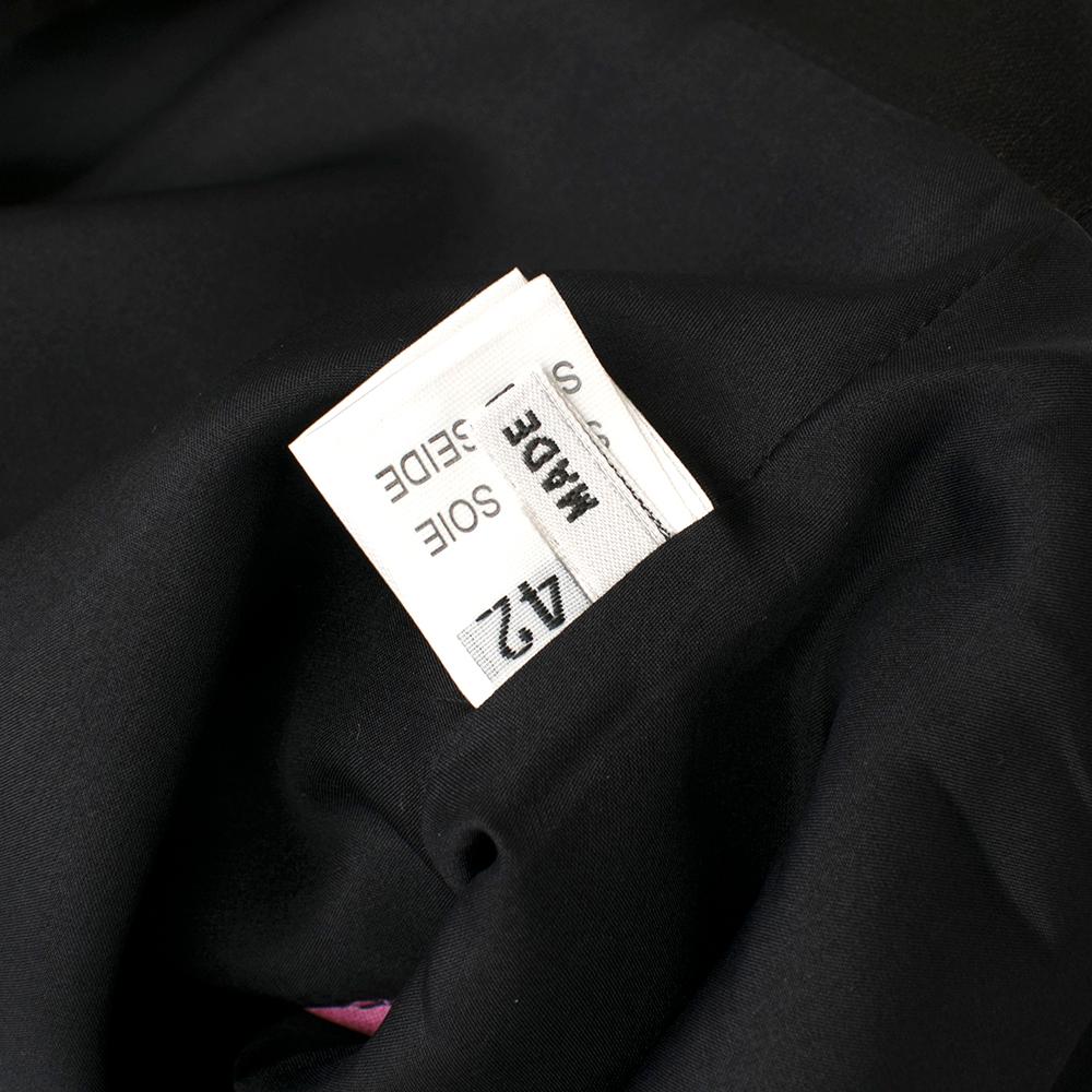 Leonard Black Silk Short Sleeve Jacket - Size US 6 For Sale 3