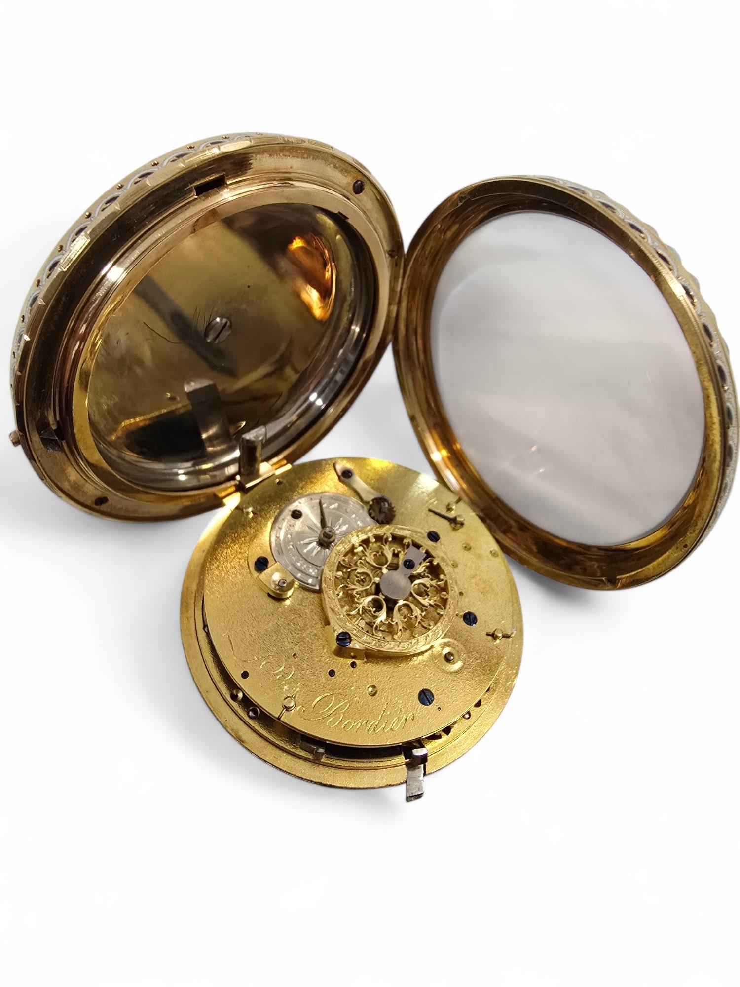 Leonard Bordier 18K Gold Pocket Watch with Pearls and Enamel – Made for the Chin For Sale 7