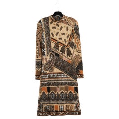 Leonard circa 1990 Robe laine boteh FR38 Boteh Print Wool Dress UK10 US8