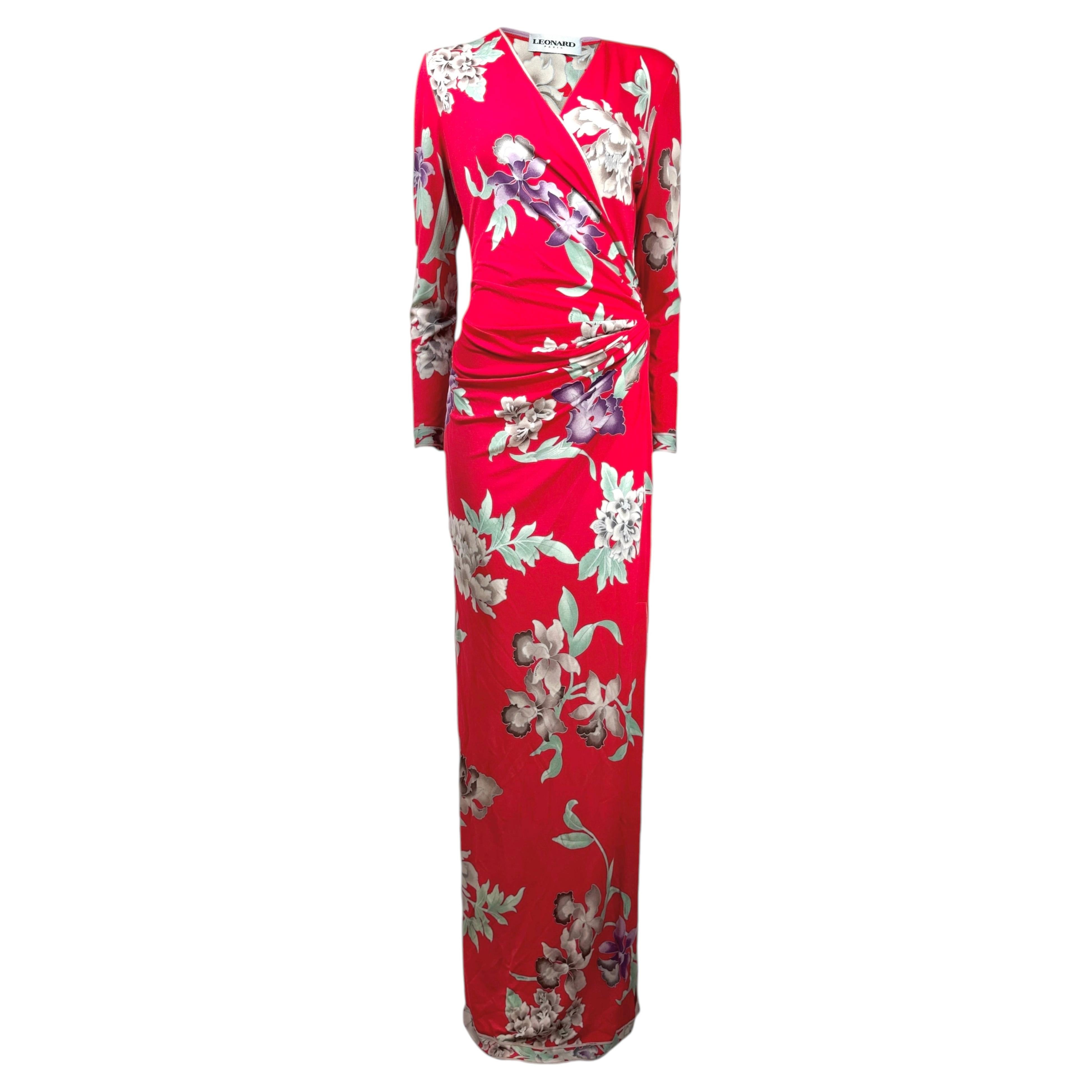 Leonard crepe jersey maxi dress floral print