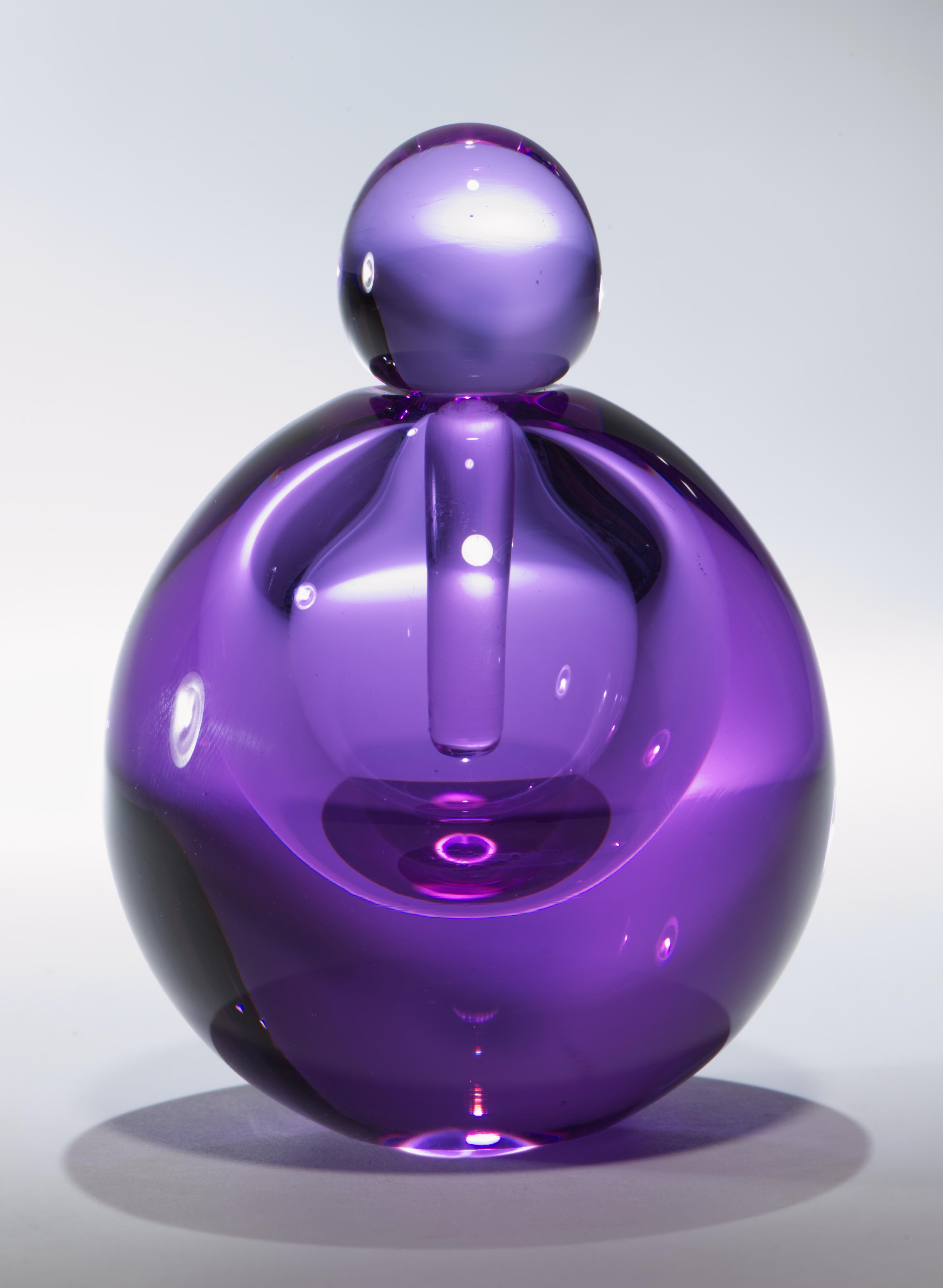 Leonard DiNardo Neodymium Alexandrite Glass Perfume Bottle, 1983 For Sale 2