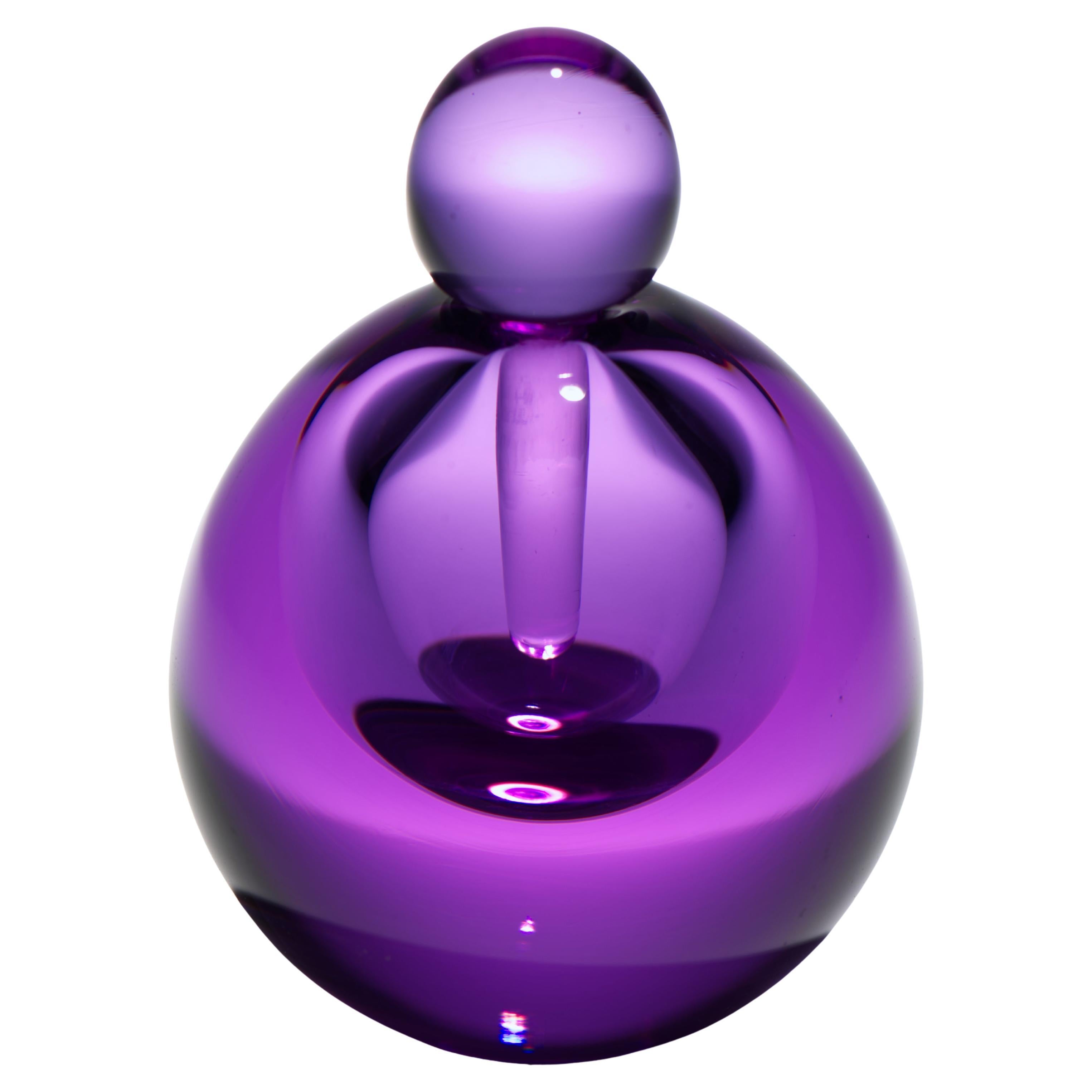 Leonard DiNardo Neodymium Alexandrite Glass Perfume Bottle, 1983 For Sale