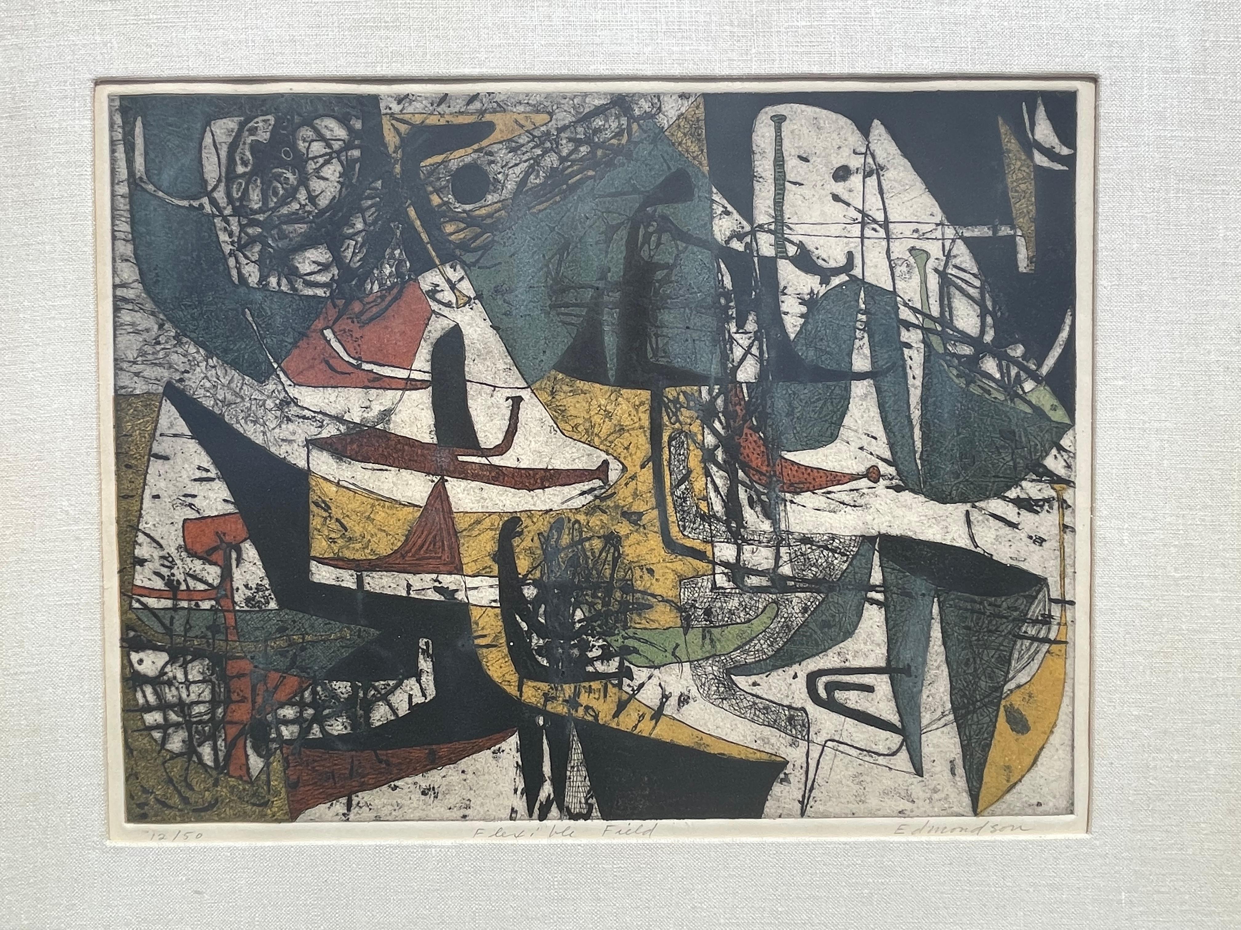 Expressionist Original Leonard Edmondson Artwork from 1950; Flexible Field For Sale