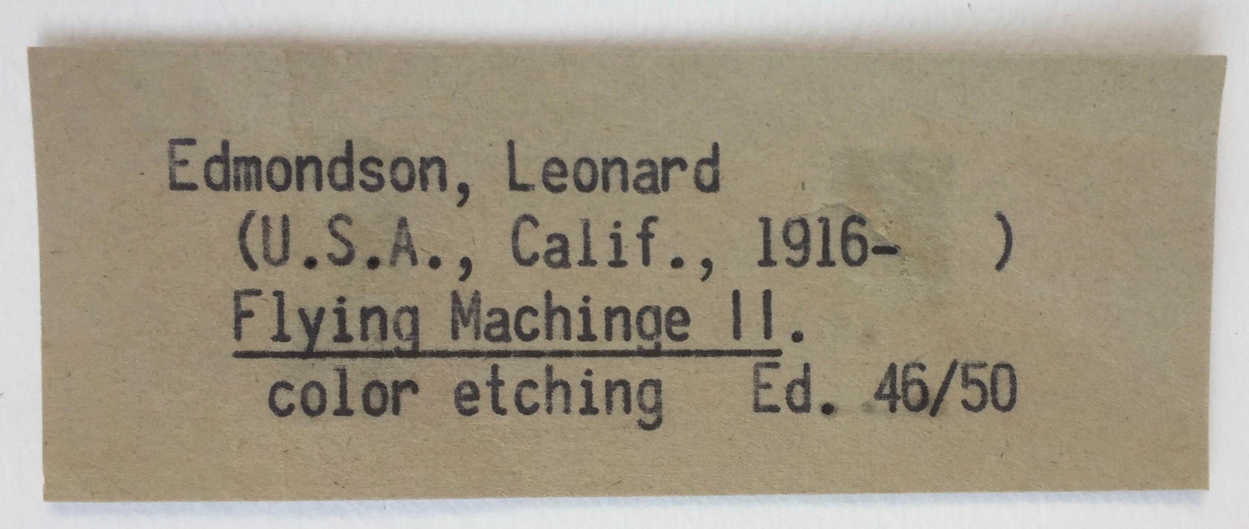 Flying Machine II - Abstract Expressionist Print by Leonard Edmondson