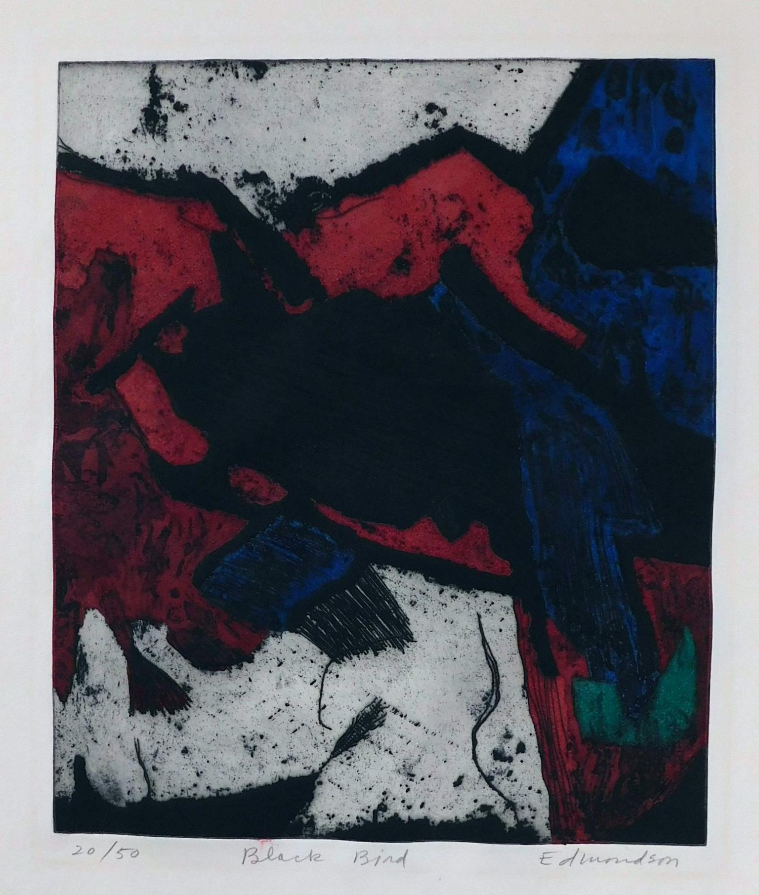 Aquatinte signée par l'artiste californien Leonard Edmondson, « Blackbird » en vente 1