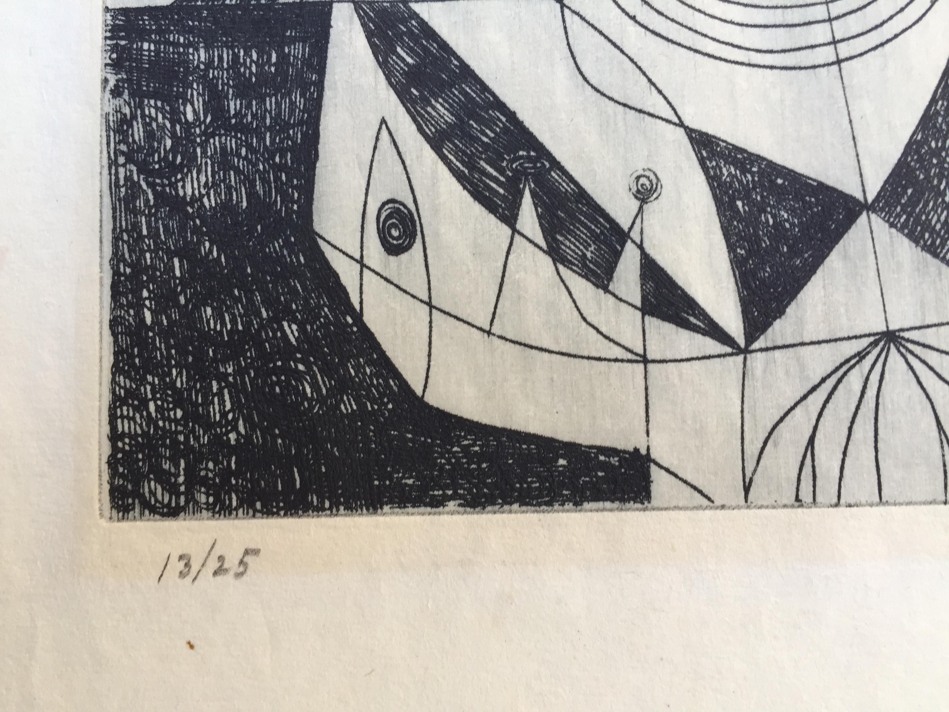 UNTITLED (Important early Edmondson) - Gray Abstract Print by Leonard Edmondson