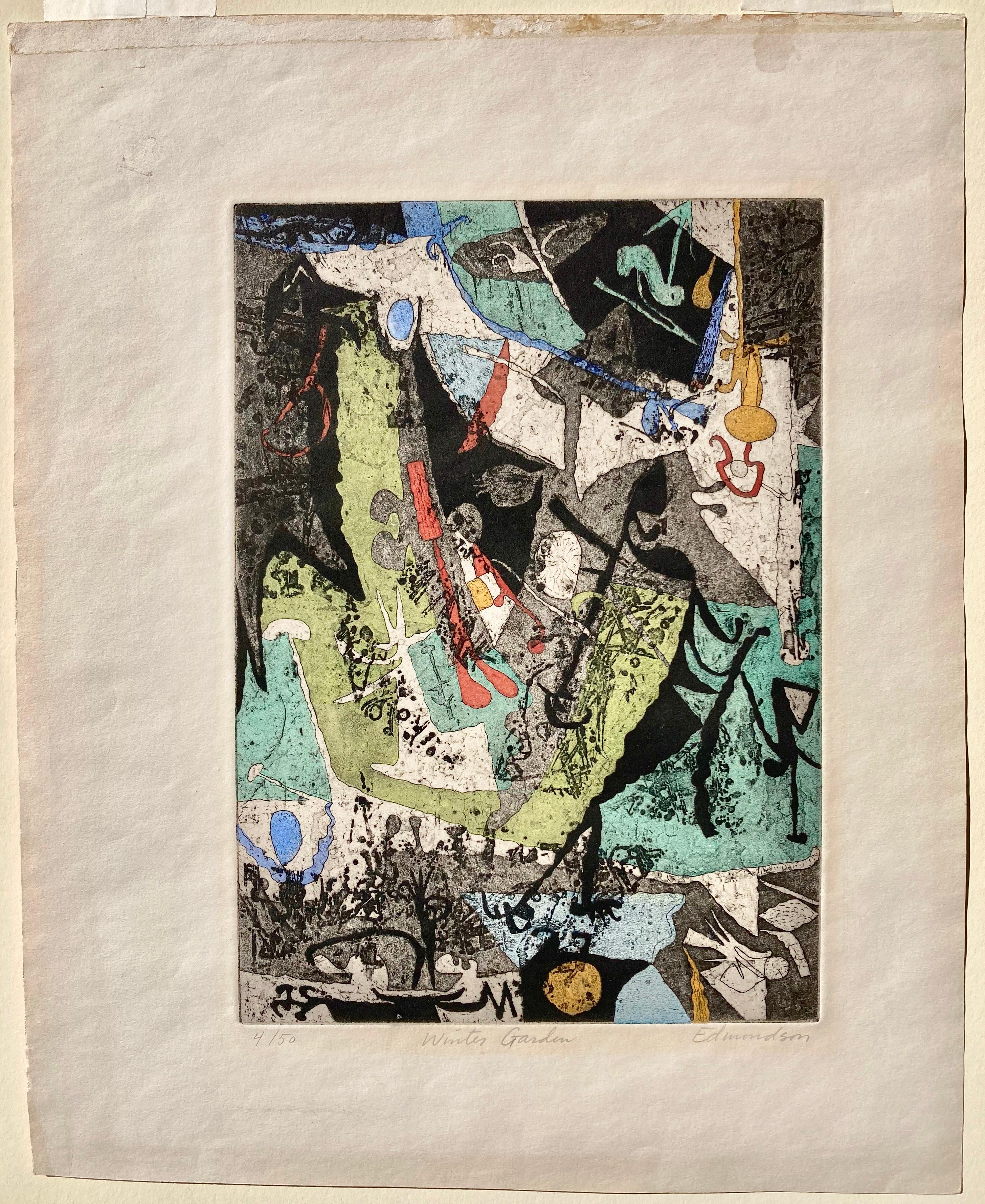 LEONARD EDMONDSON (1906 - 2001)

JARDIN D'HIVER, 1957
Taille-douce en couleur, Edition 50. Signé, titré et n° au crayon. Image 11 x 8 ¾