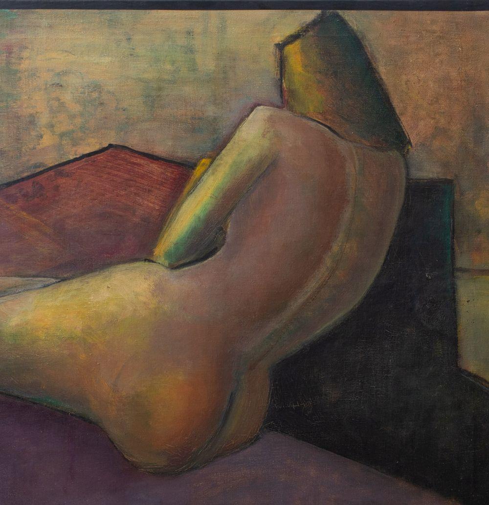 Nu féminin couché - Painting de Leonard Feldman