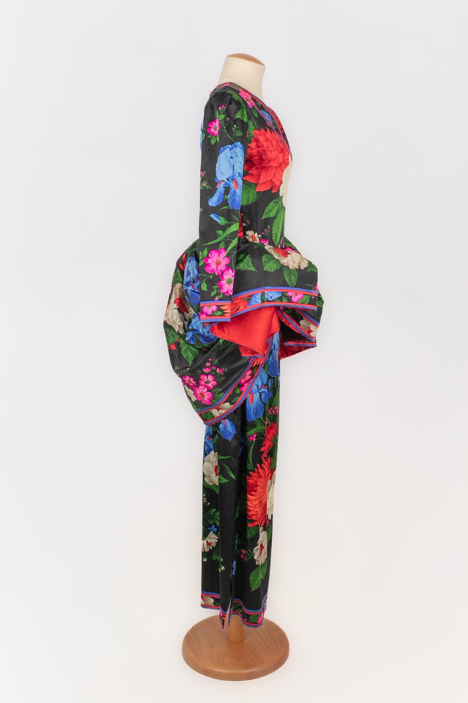 Black Leonard flower dress For Sale