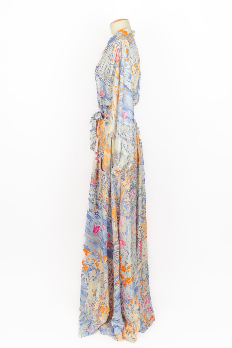 women's long sleeve fall dresses Avec Les Filles Long-Sleeve Cutout Velvet Maxi Dress
