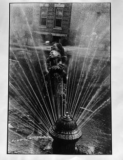 Fire Hydrant, Harlem, NYC, Black and White Photo 1960s African American Children