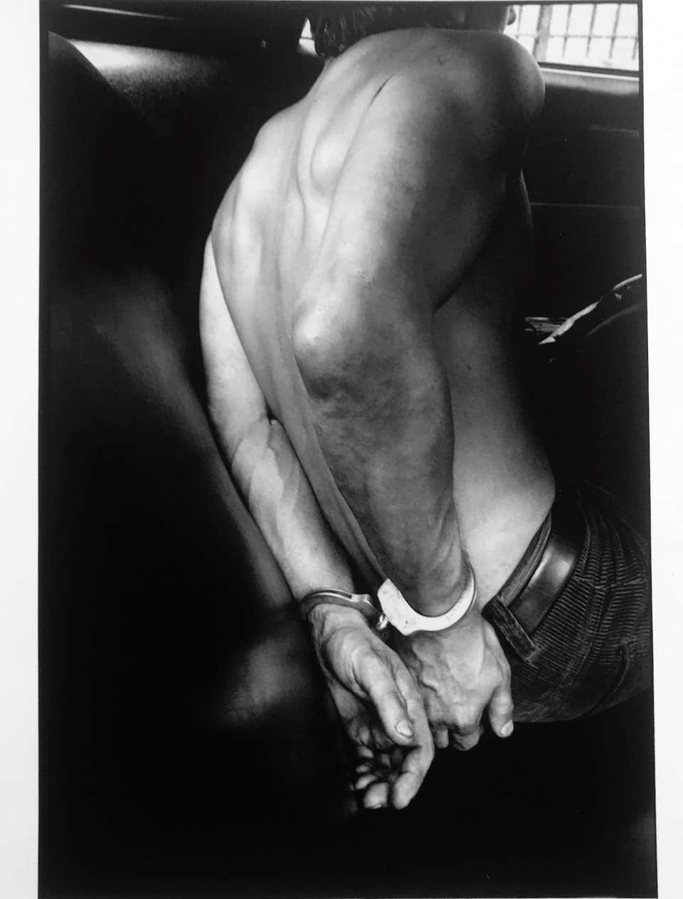 Handcuffed, New York, 1978 Black and White Iconic Photograph, Signed, 14x11