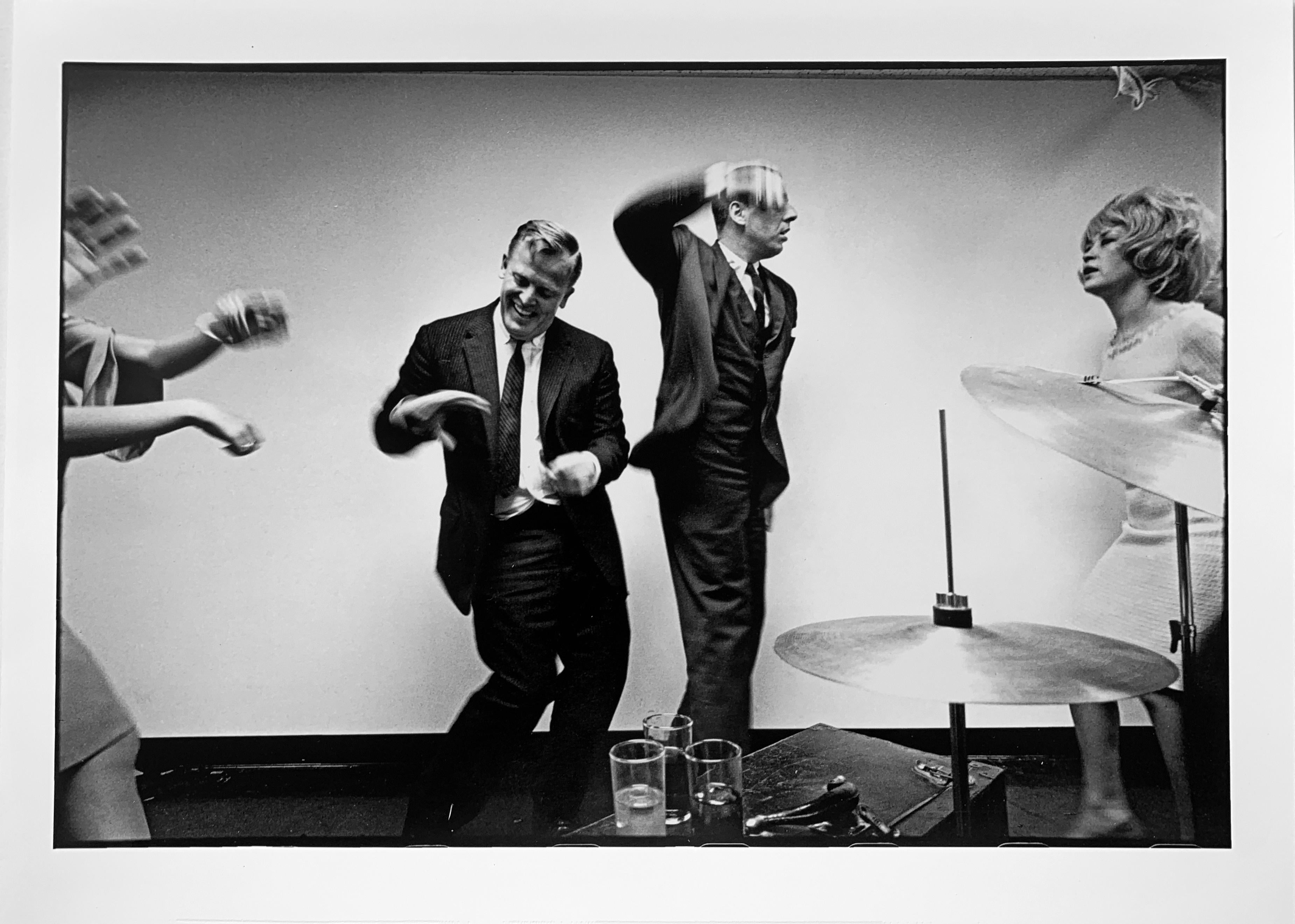Leonard Freed Black and White Photograph - Office X-Mas Party, New York, Limited Ed Black and White Dance Party Photo 1960s