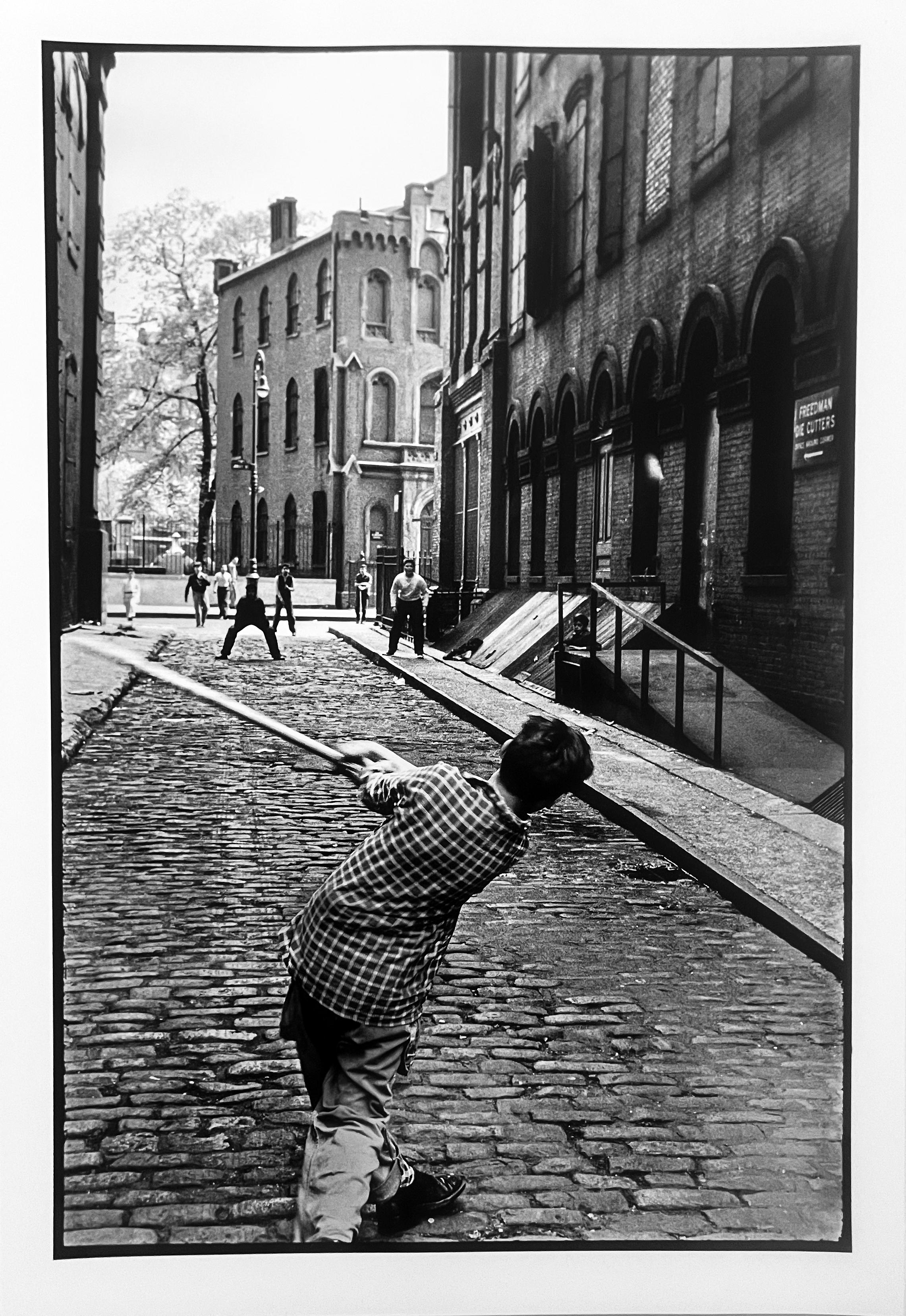 Leonard Freed Black and White Photograph - Stickball, Little Italy, NYC, Black and White Limited Edition Photograph