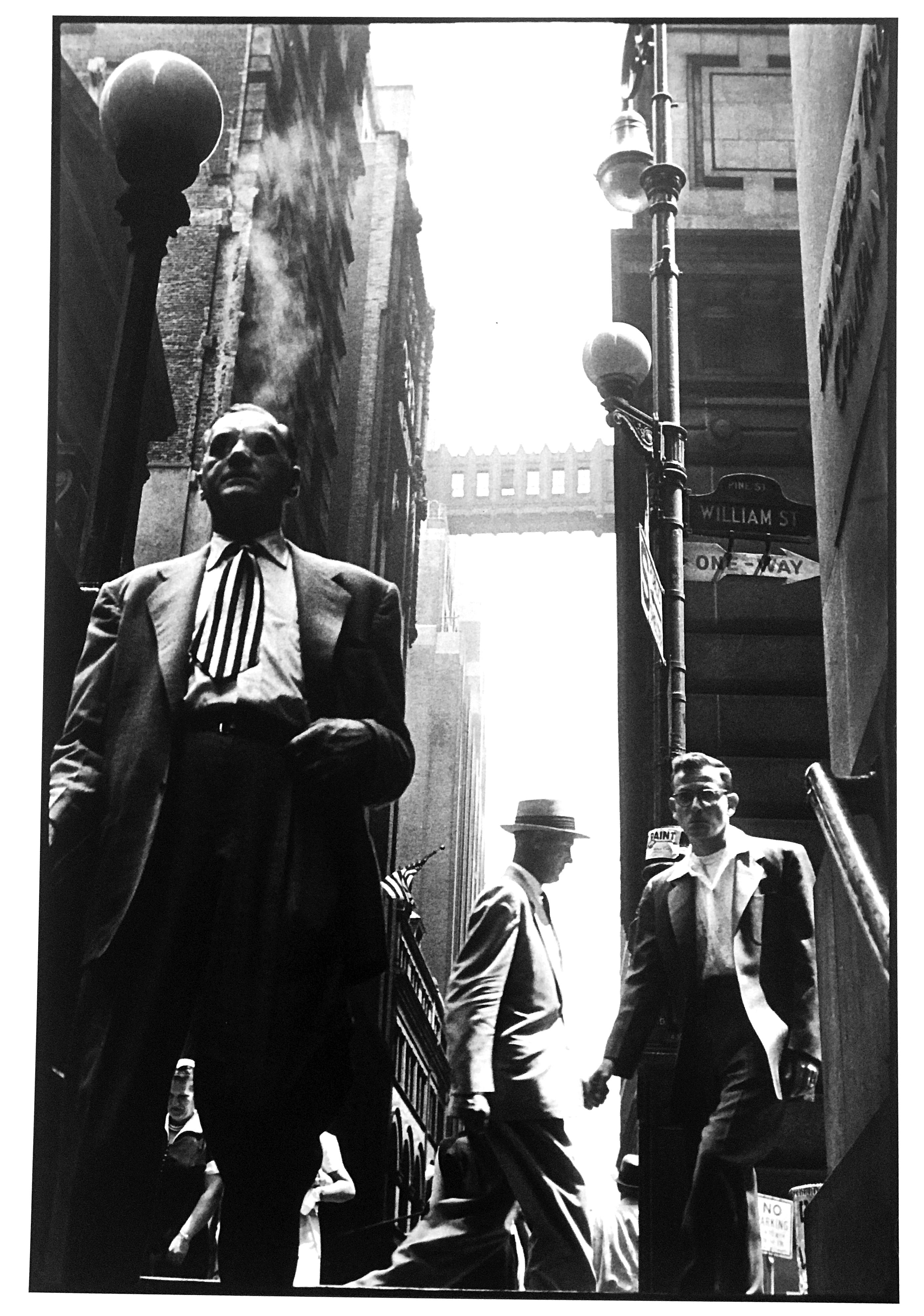 Wall Street, New York City, Schwarz-Weiß- Dokumentarfotografie 1950s