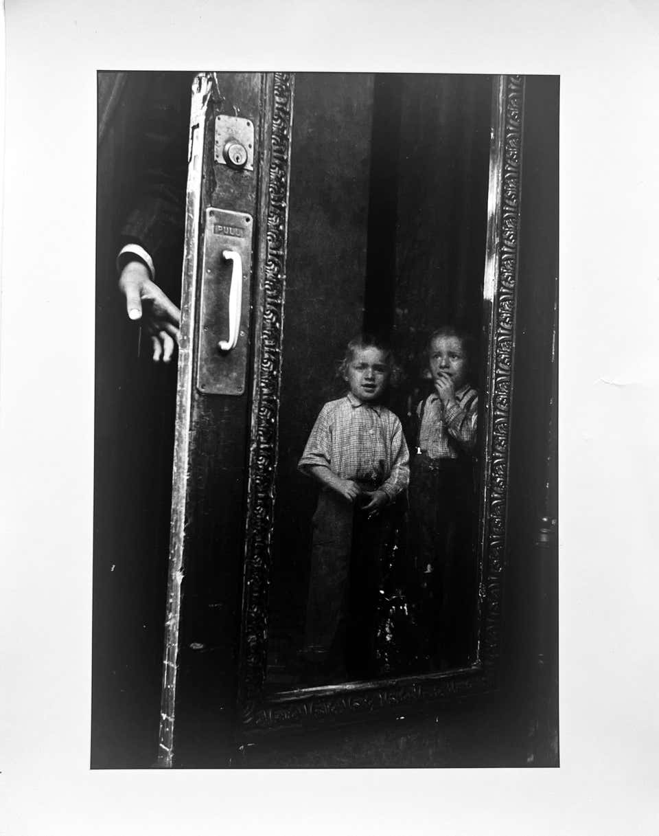 Yeshiva Boys, Brooklyn, Black-and-White Photograph, Signed, 1954, 15.5x12