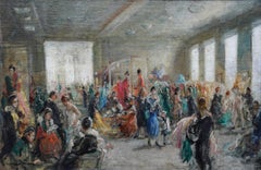 Harrod's Dress Department Interior - British Impressionist art oil painting