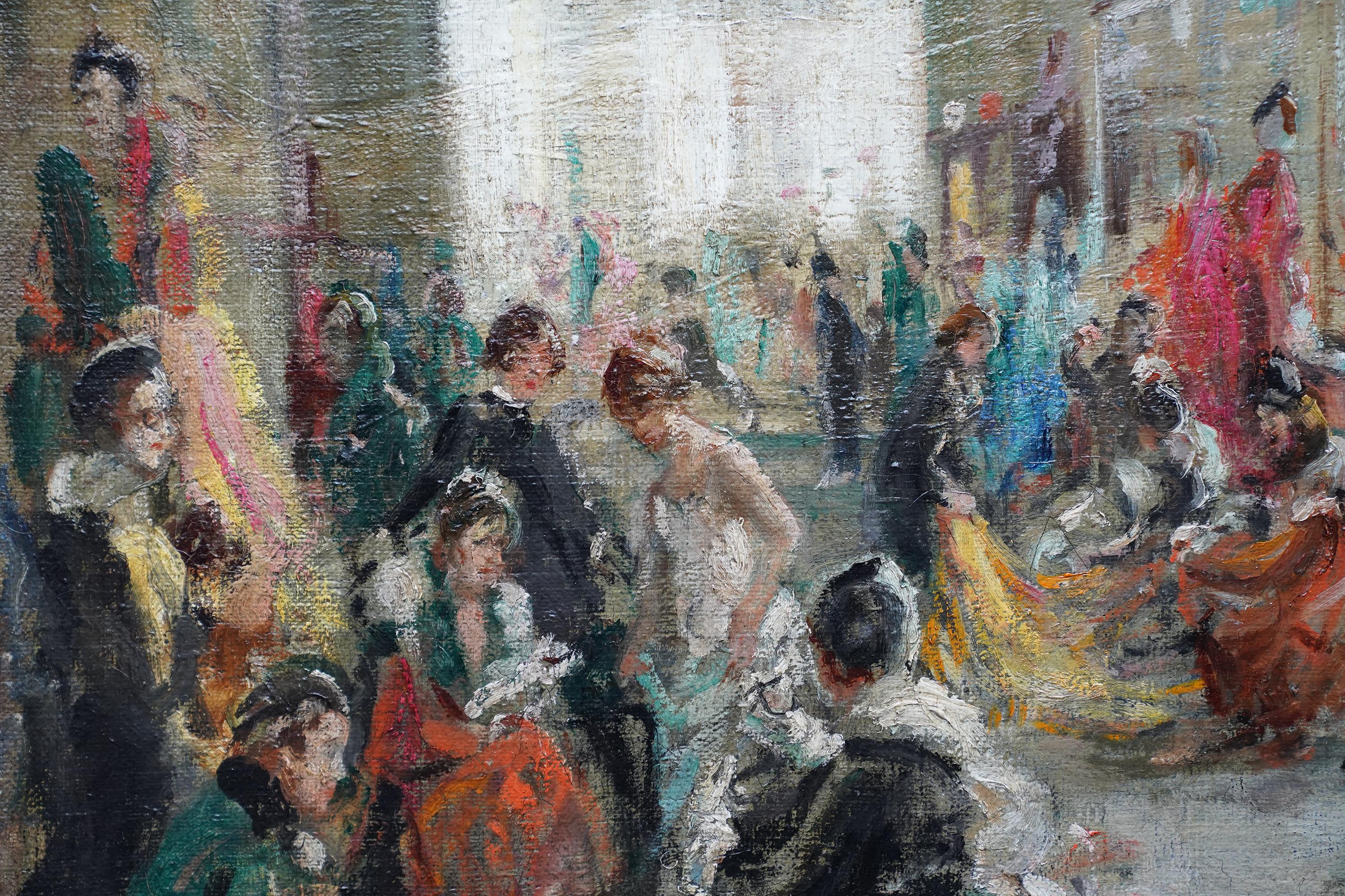 Harrods's Dress Department Interior - Ölgemälde im Stil des britischen Impressionismus im Angebot 1