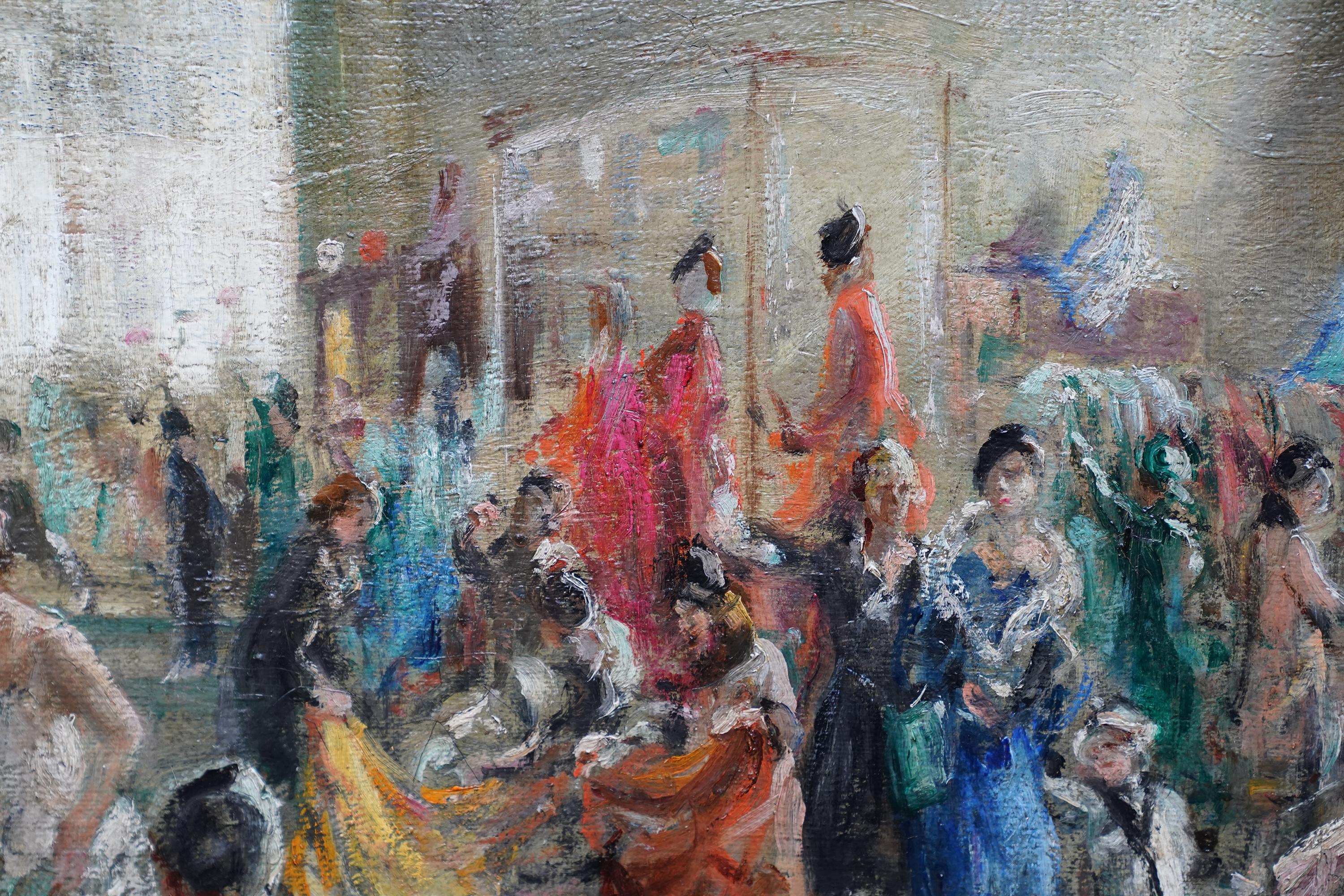 Harrods's Dress Department Interior - Ölgemälde im Stil des britischen Impressionismus im Angebot 3