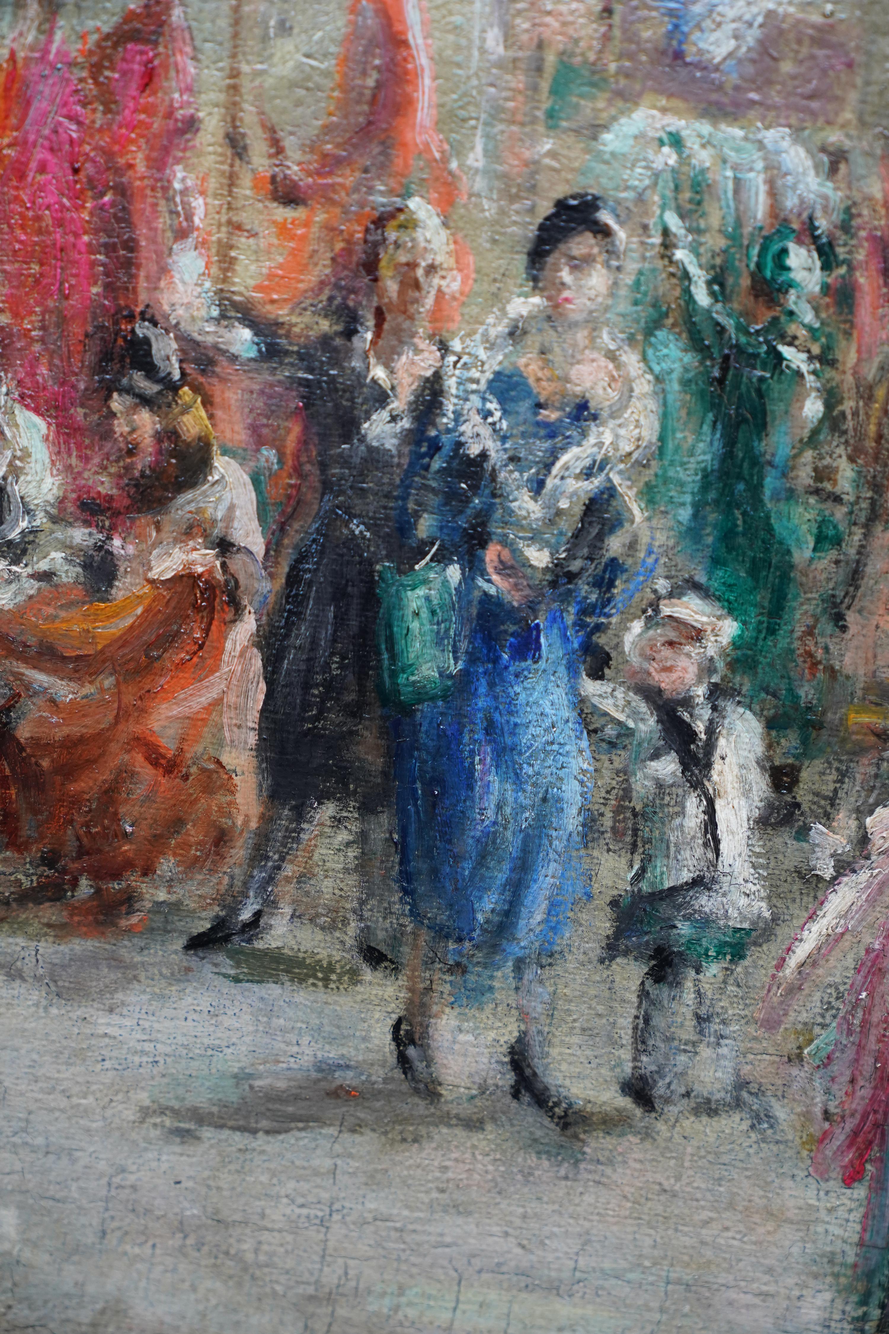 Harrods's Dress Department Interior - Ölgemälde im Stil des britischen Impressionismus im Angebot 4