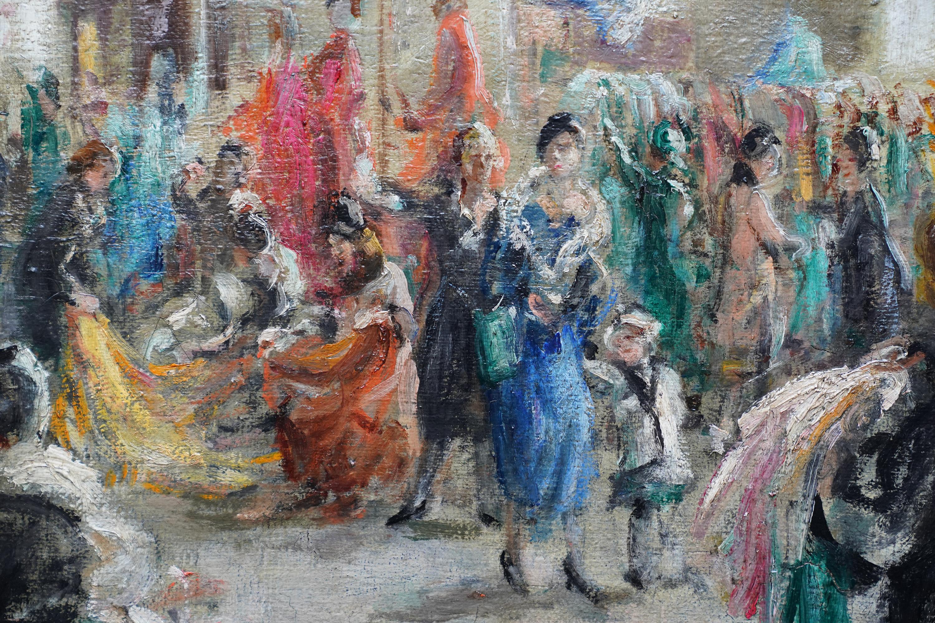 Harrods's Dress Department Interior - Ölgemälde im Stil des britischen Impressionismus im Angebot 5