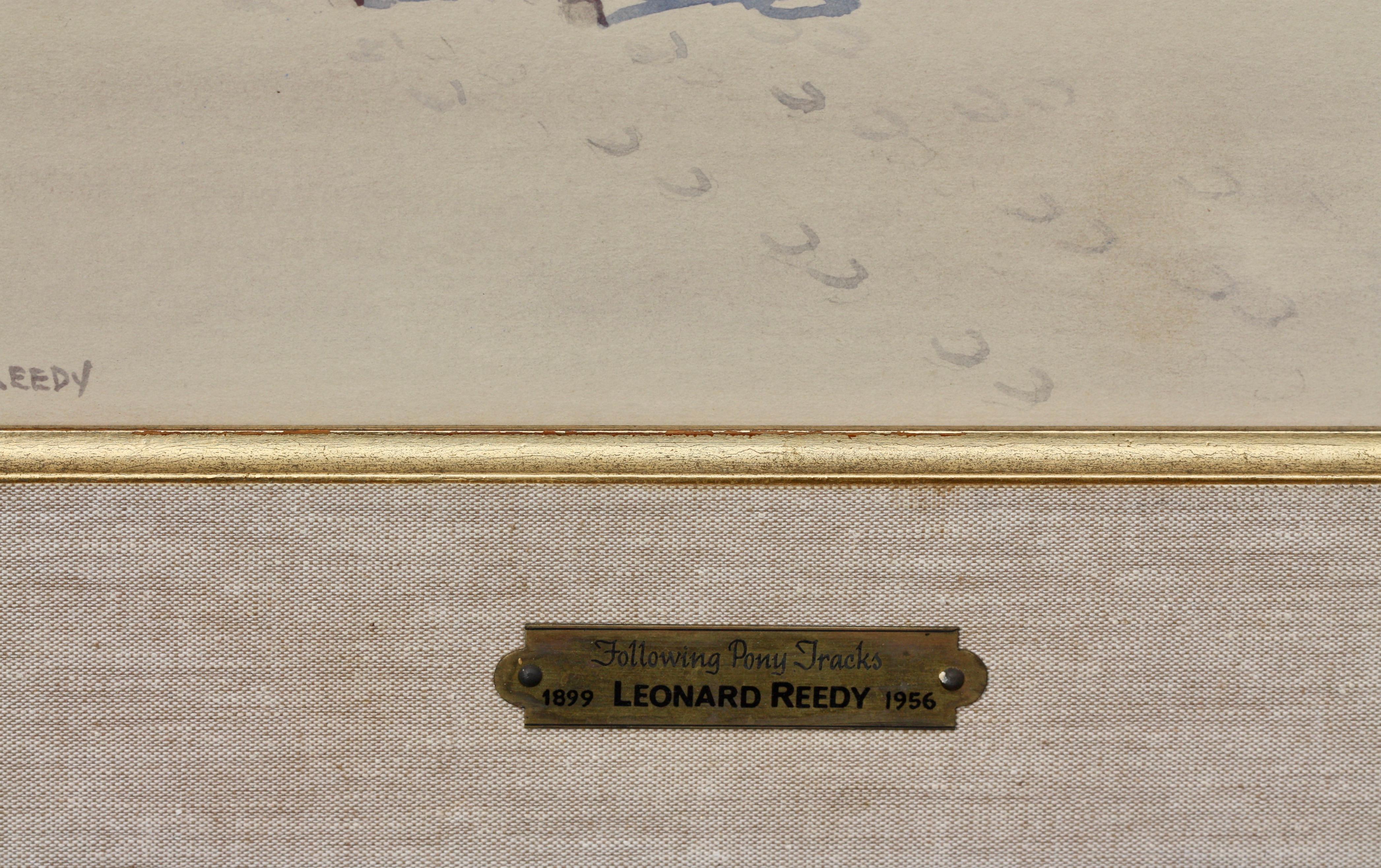 Paper Leonard Howard Reedy Following Pony Tracks Drawing-Watercolor For Sale