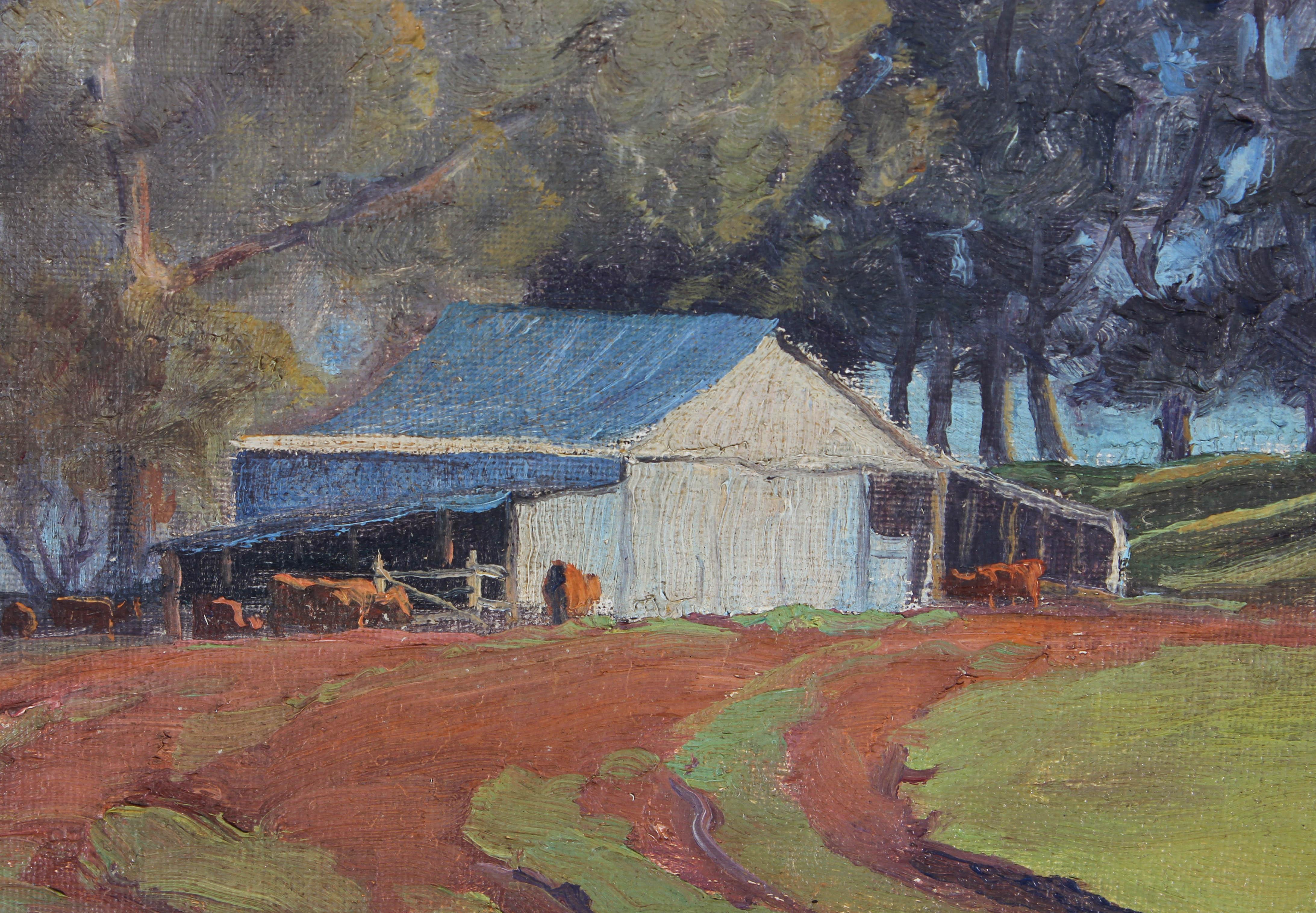Leonard Hugh Long (1911-2013) - Signed and dated 1949 Oil, The Feed Shed 2