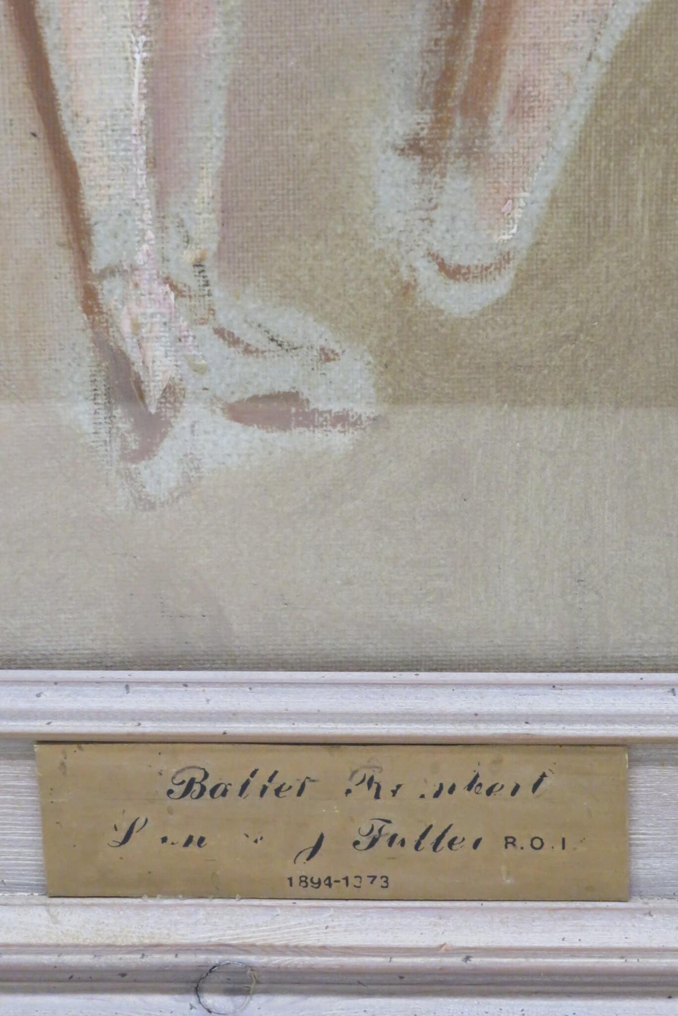 St Ives School c.C.1950 peinture à l'huile Portrait d'une jeune fille dansant les ballerines - Impressionnisme Painting par Leonard John Fuller