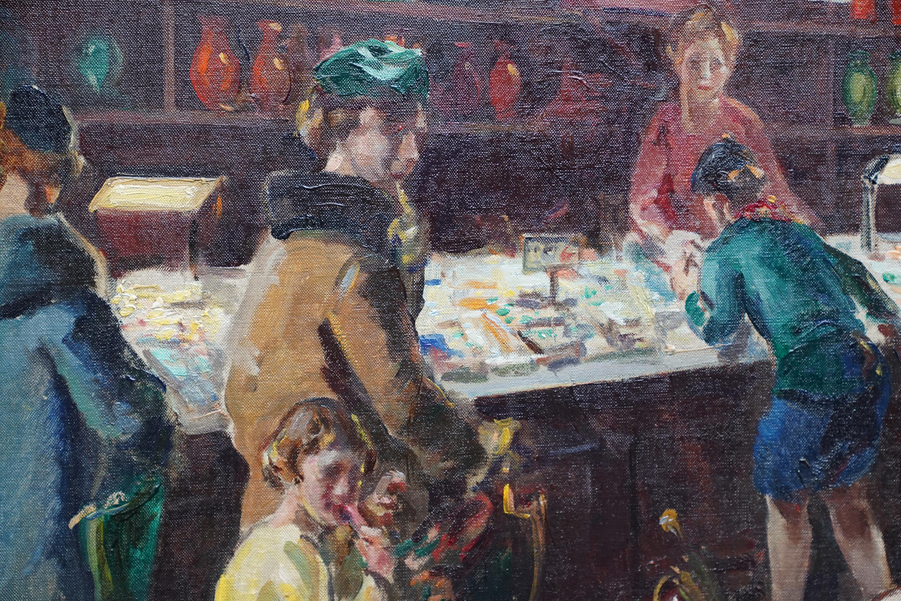 Woolworths, Sutton, London - British figurative shop interior art oil painting For Sale 6