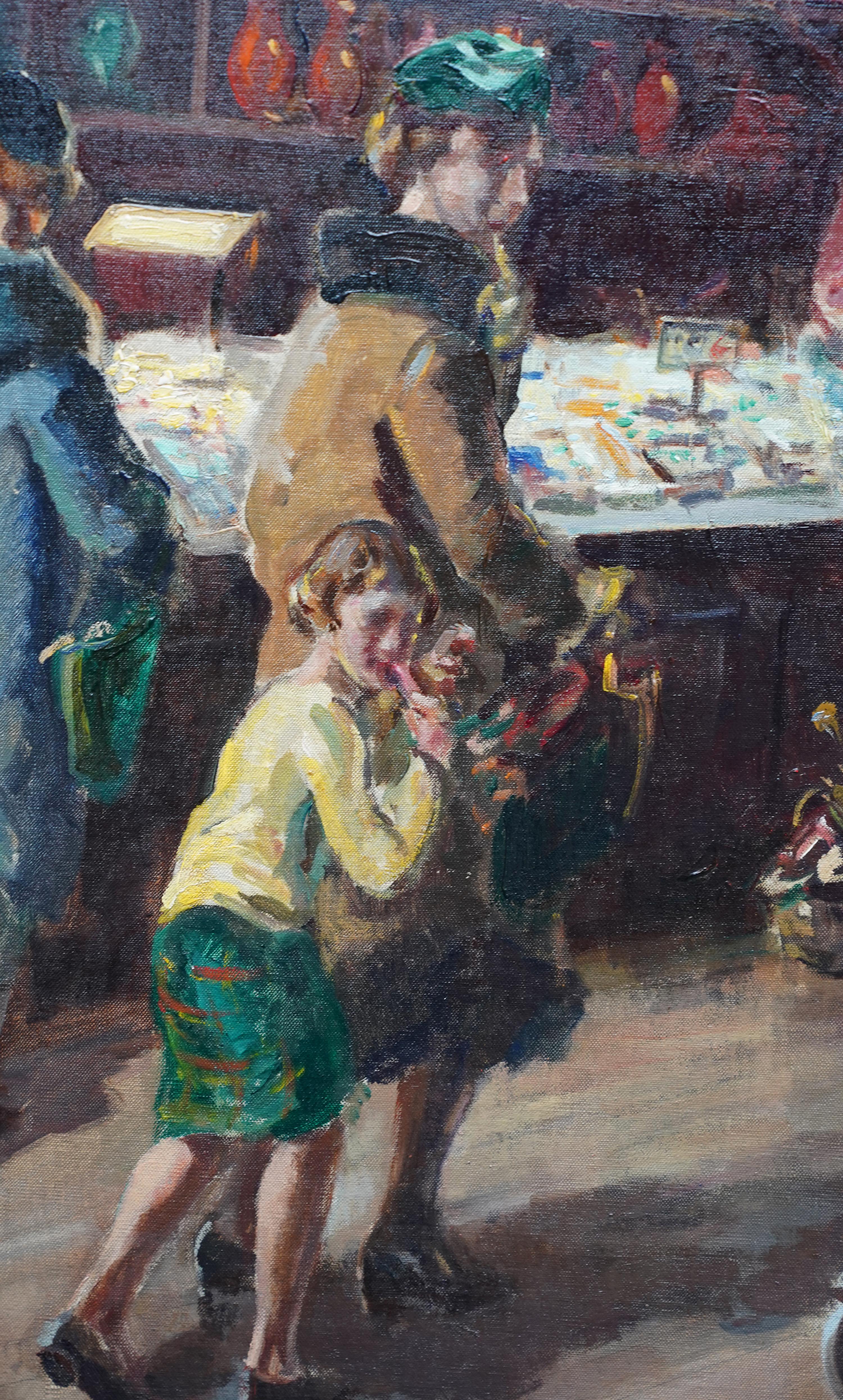 Woolworths, Sutton, London - British figurative shop interior art oil painting For Sale 8
