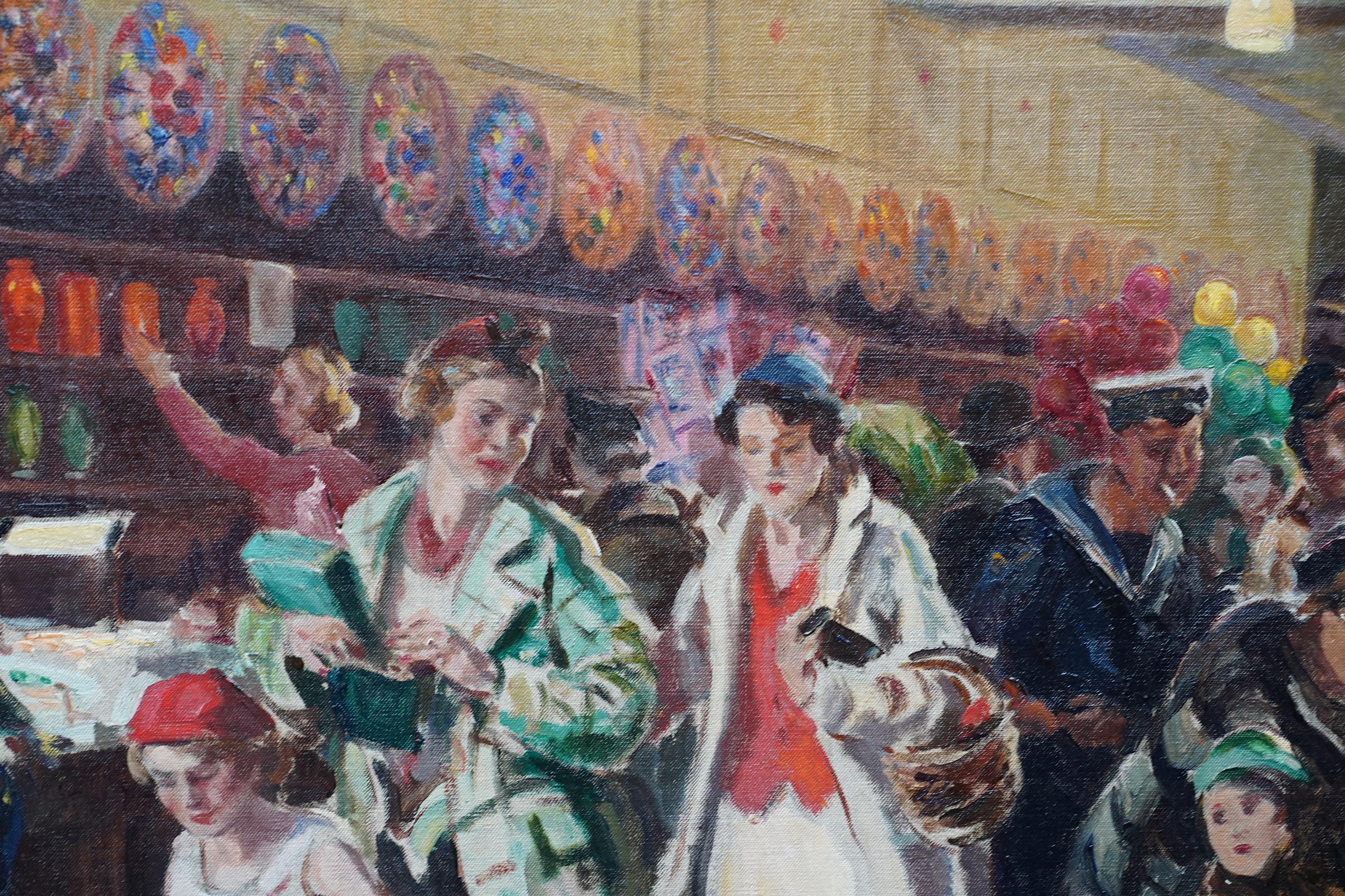 Woolworths, Sutton, London - British figurative shop interior art oil painting For Sale 3