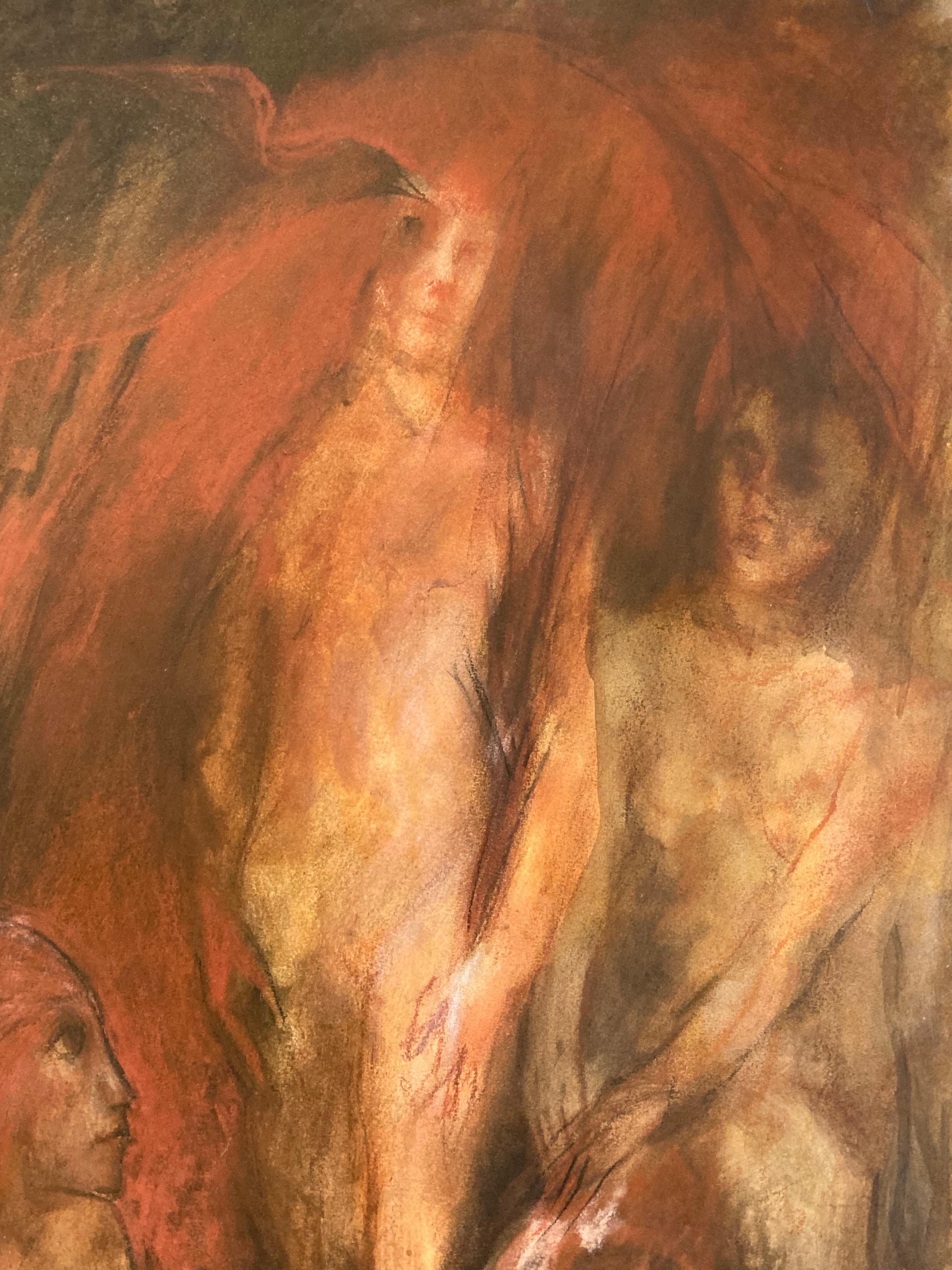 'Surrealistic Nude Figures, ' by Leonard Kaplan, Painting, c. 1960s For Sale 1