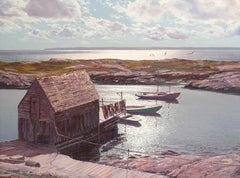 Leonard Lane, England/Canada (1910-1978), Original Oil Painting 'Sheltered Cove'