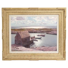Leonard Lane, England/Canada (1910-1978), Original Oil Painting 'Sheltered Cove'