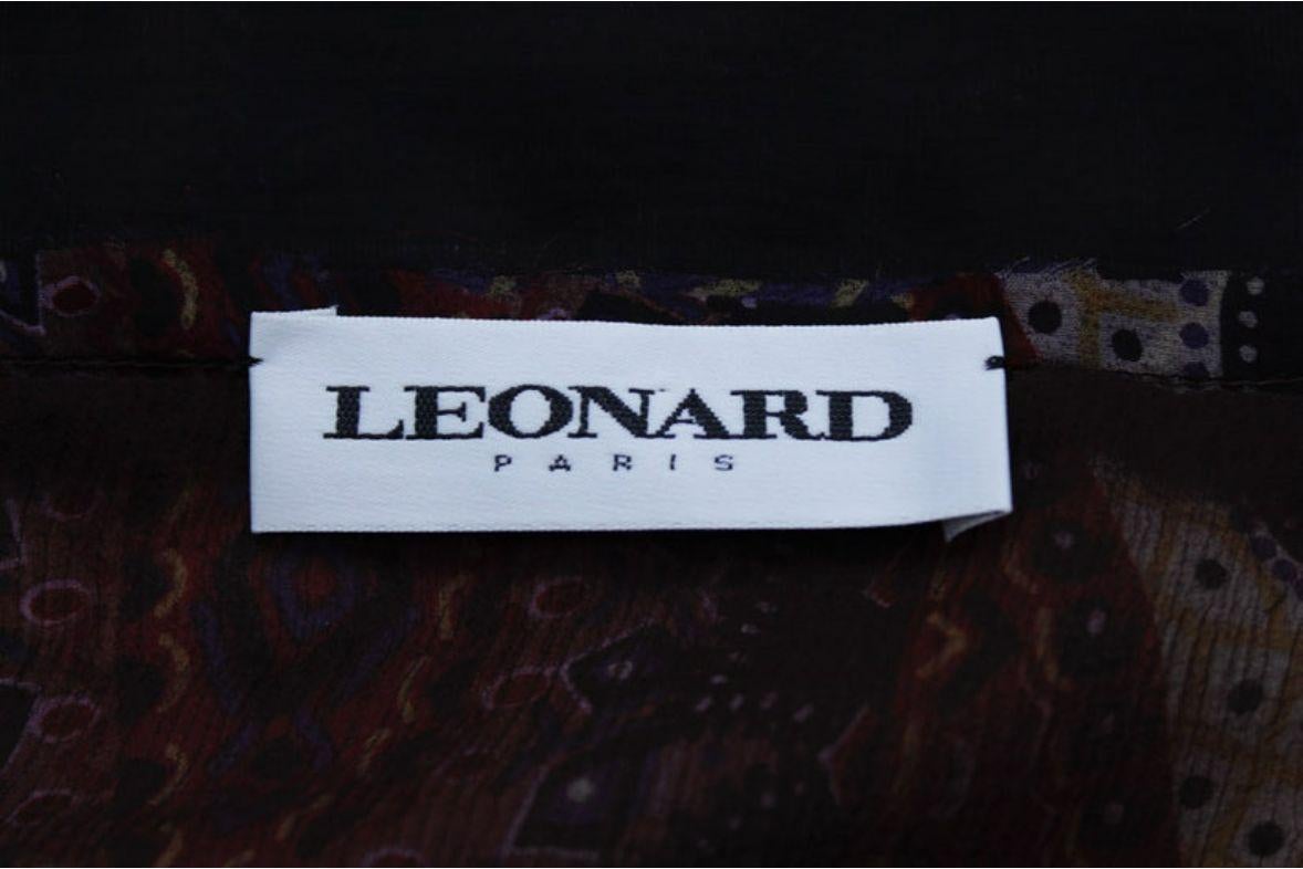 Leonard Long Crepe Silk Dress, Size 40FR For Sale 6