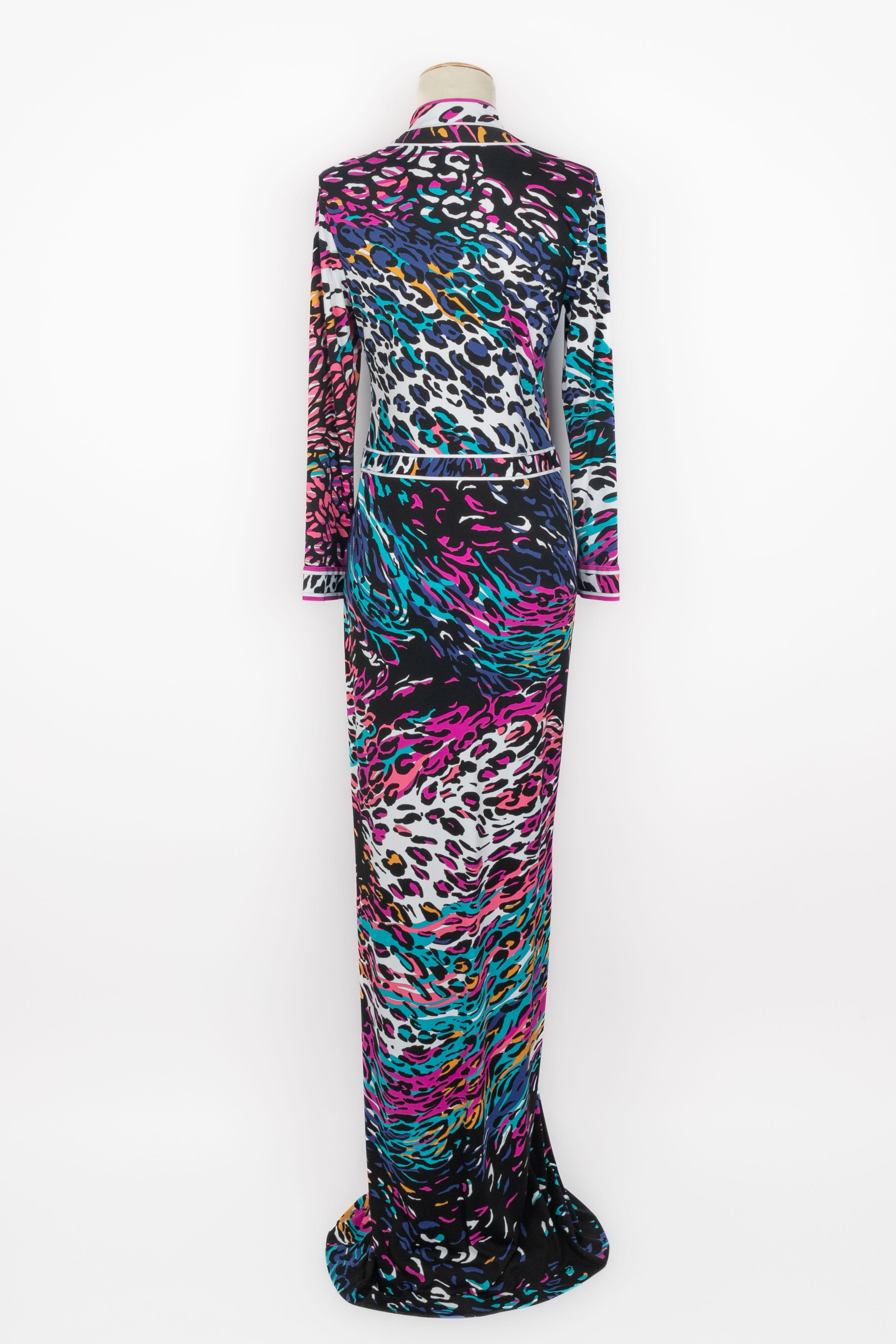 Leonard long dress animal print For Sale 1