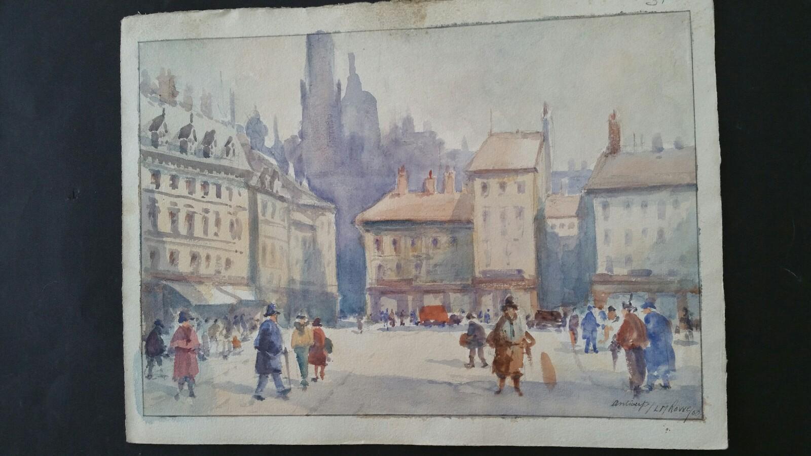 Mid 20th Century, Belgium, Antwerp, a double-sided  painting For Sale 4