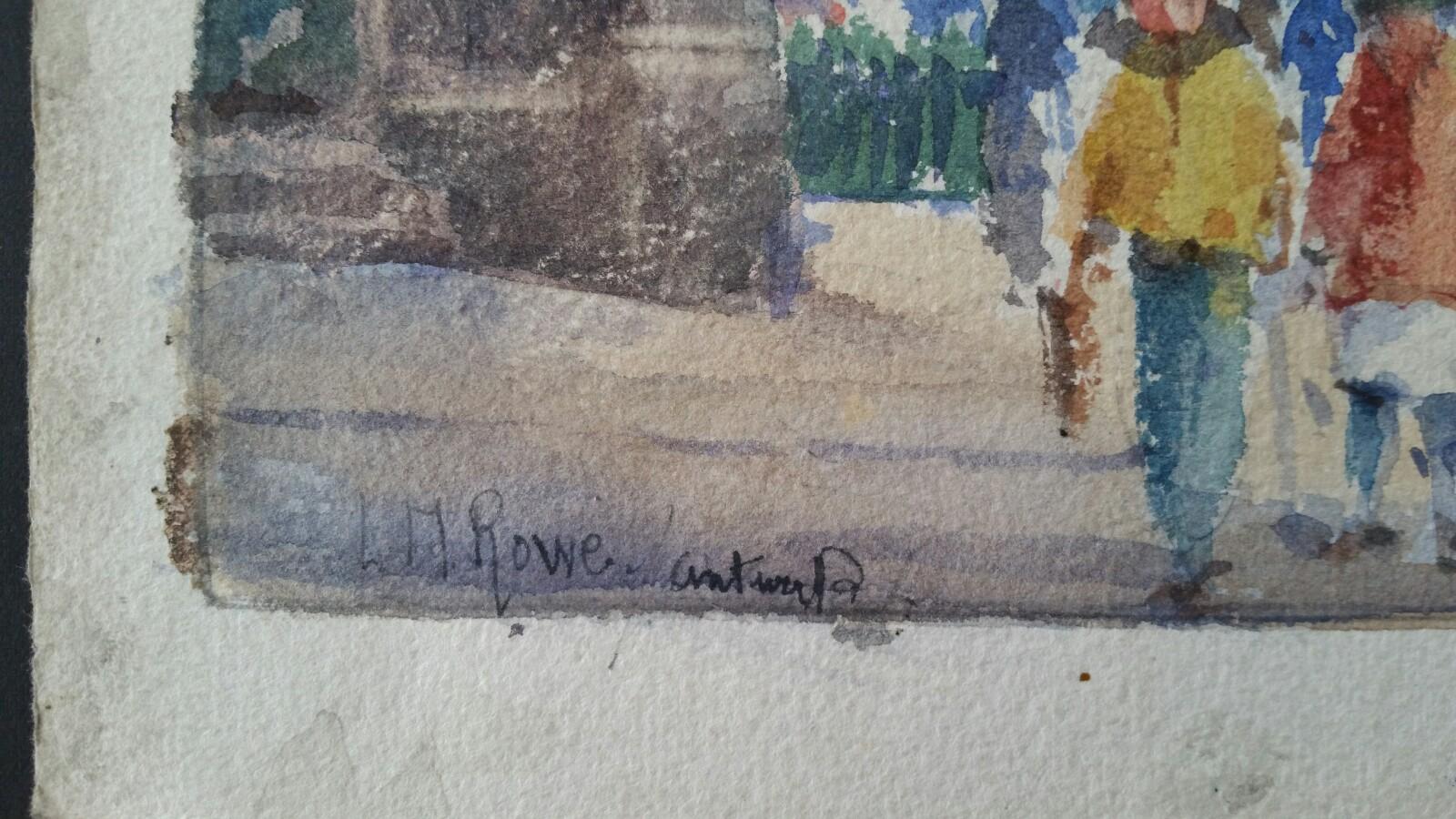 Metà del XX secolo, Belgio, Cattedrale di Nostra Signora di Anversa - Painting Impressionismo di Leonard Machin Rowe