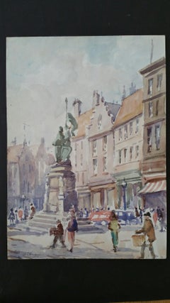 Mid 20th Century, Belgium, Bruges, Market Square Monument