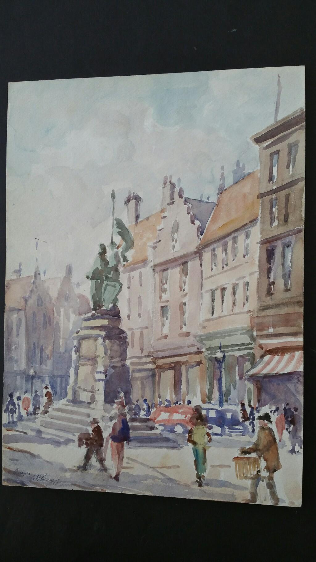 Mid 20th Century, Belgium, Bruges, Market Square Monument For Sale 1