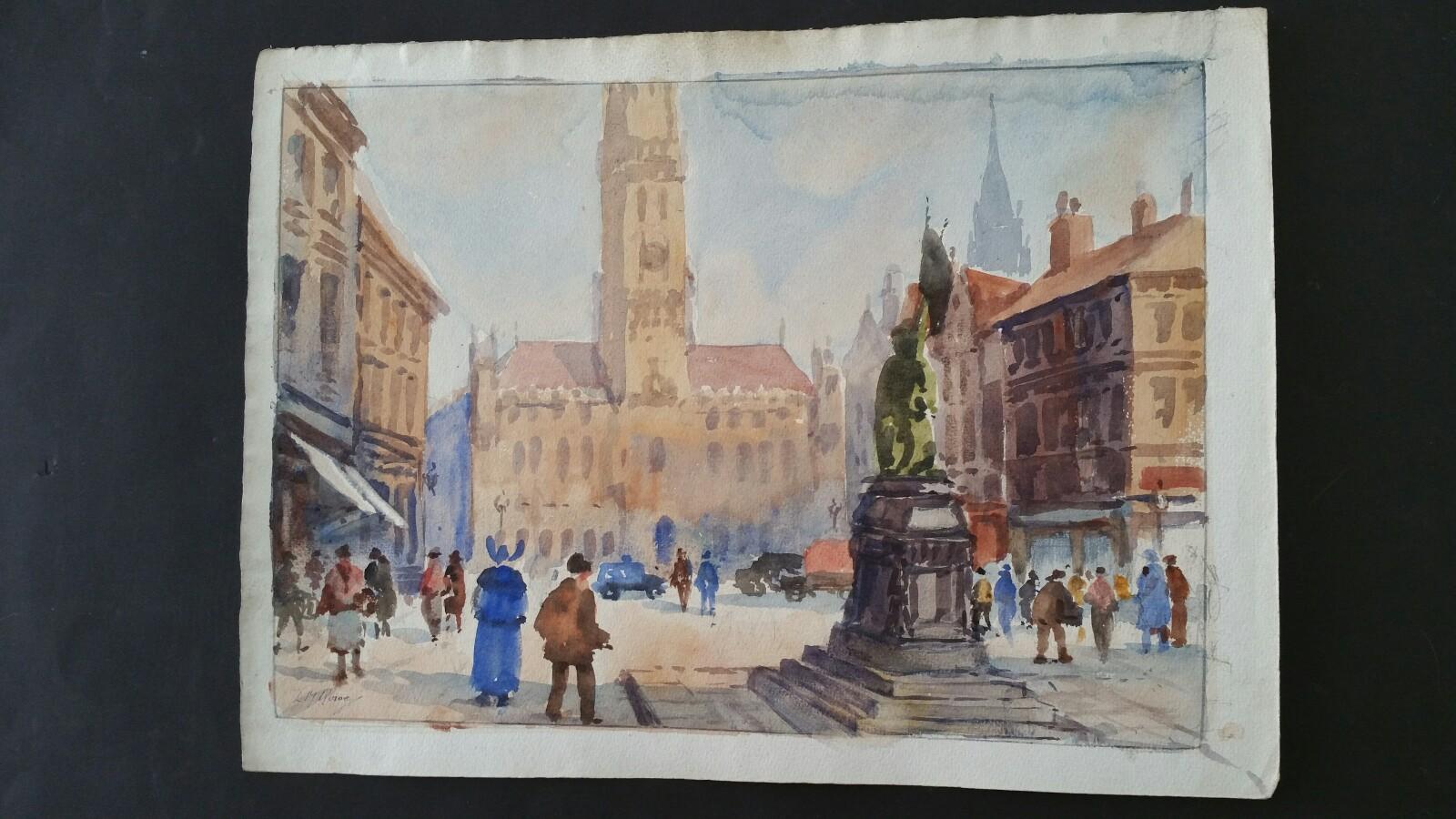 Mid 20th Century, Belgium, Bruges, The Market Square For Sale 4