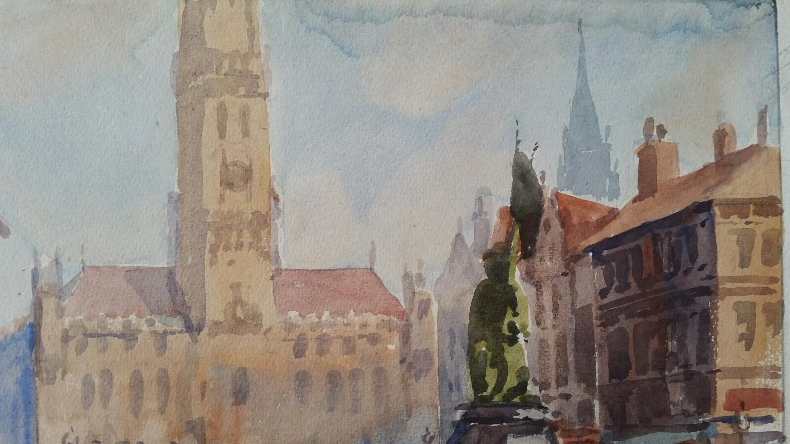 Mid 20th Century, Belgique, Bruges, La Place du Marché en vente 4