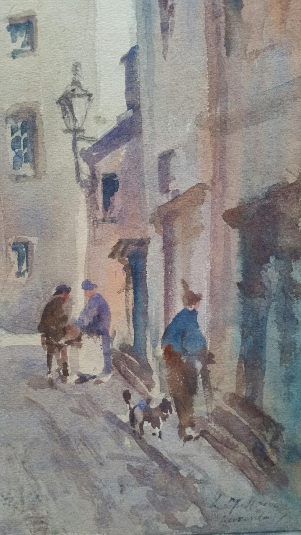 Mid 20th Century, Luxembourg, Old Streets Scene  For Sale 1